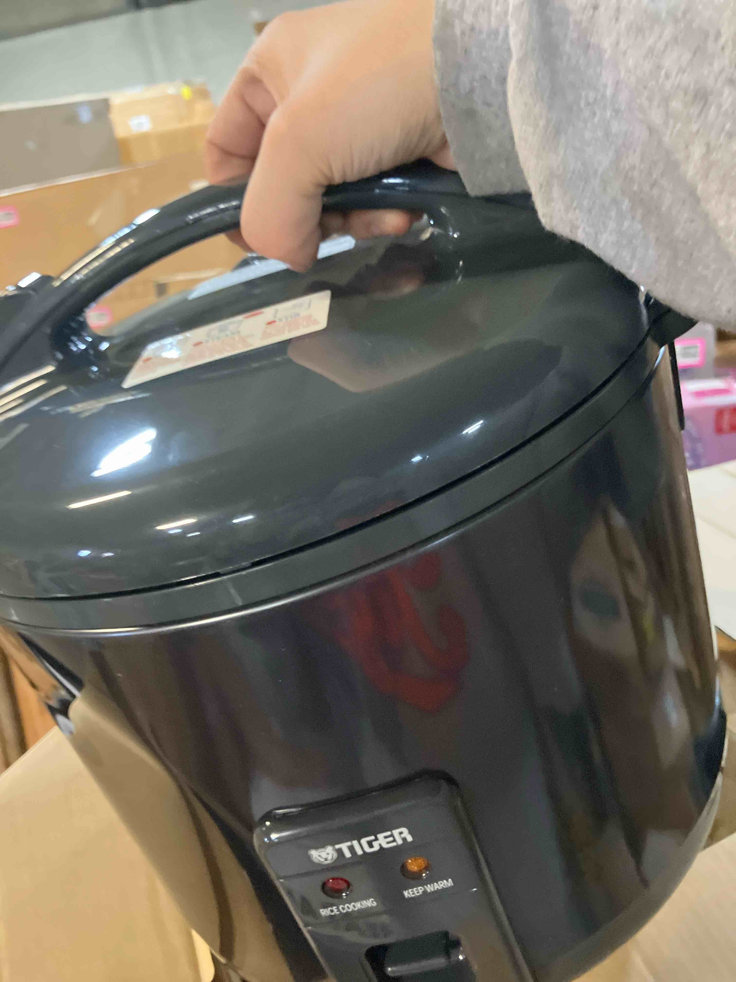 Condition photo showing New/Like New for Tiger JNP-S18U-KY 10 Cup Capacity White Rice Cooker with Non-Stick Inner Pot, Retractable Power Cord, and Keep Warm up to 12 hours (Obsidian Black)