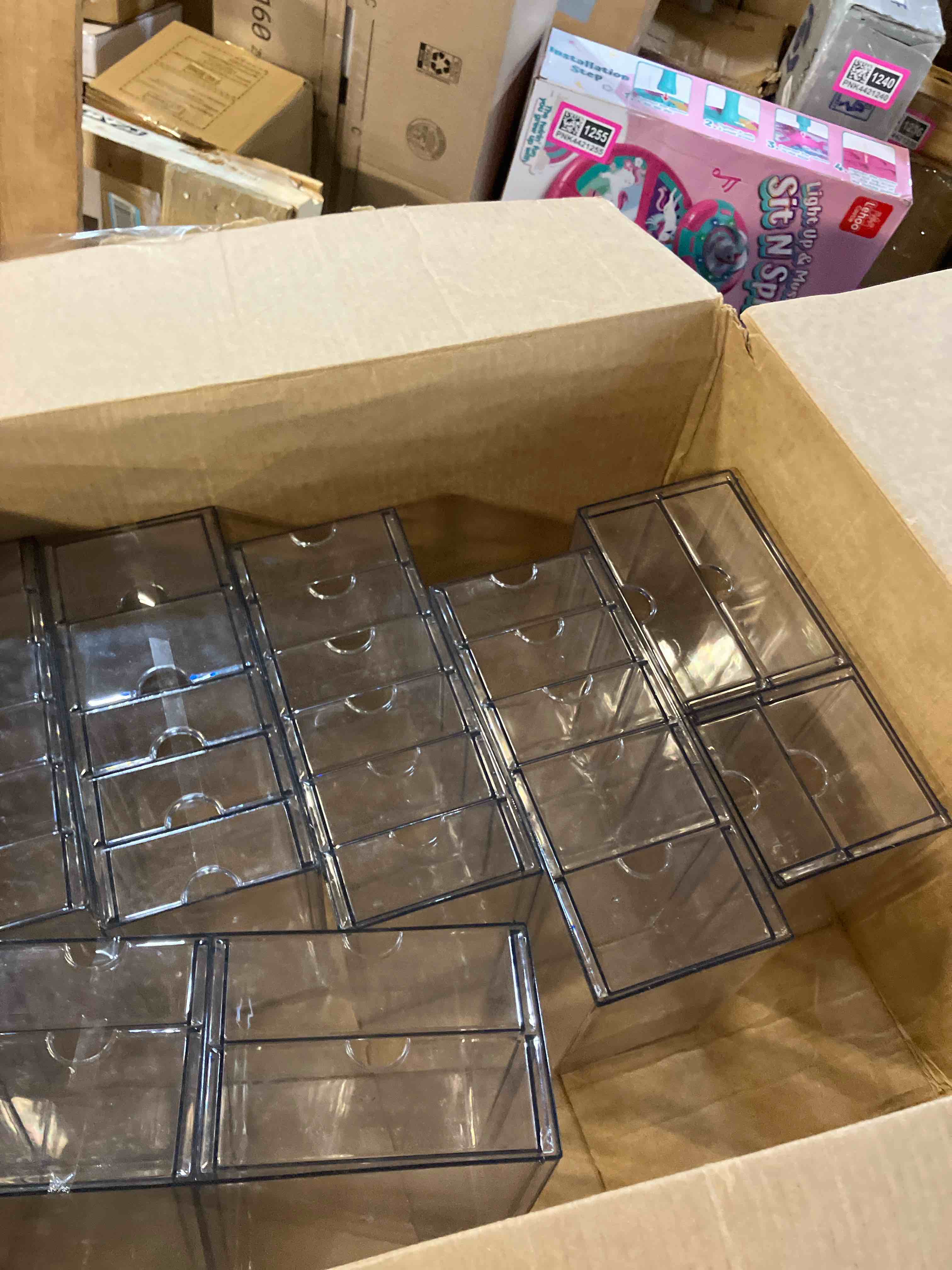 Condition photo showing Good Condition for Makeup Organizer Storage with 16 Drawers, 4 Pcs Desktop Office Supplies, Desk Organizers, Clear Accessories, Dustproof Storage Drawer and for Make Up, Jewelry, Pen, Stationary