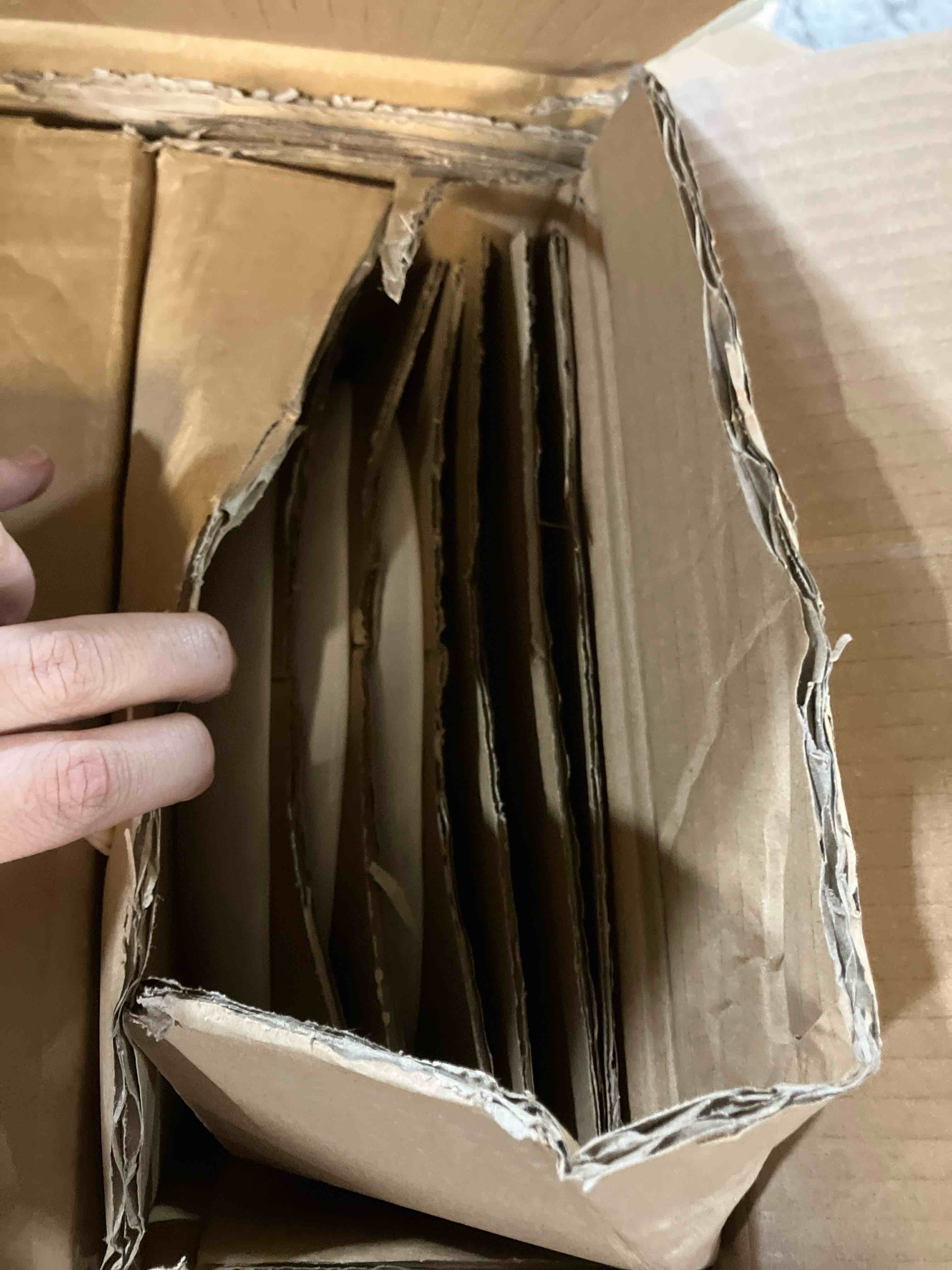 Condition photo showing New/Like New for Stoneware Dinnerware Sets, Plate and Bowl Sets for 4, 12 Pieces Spiral Flared Dishware with Speckles and Reactive Glaze, Microwave Dishwasher Safe Family Tableware, White