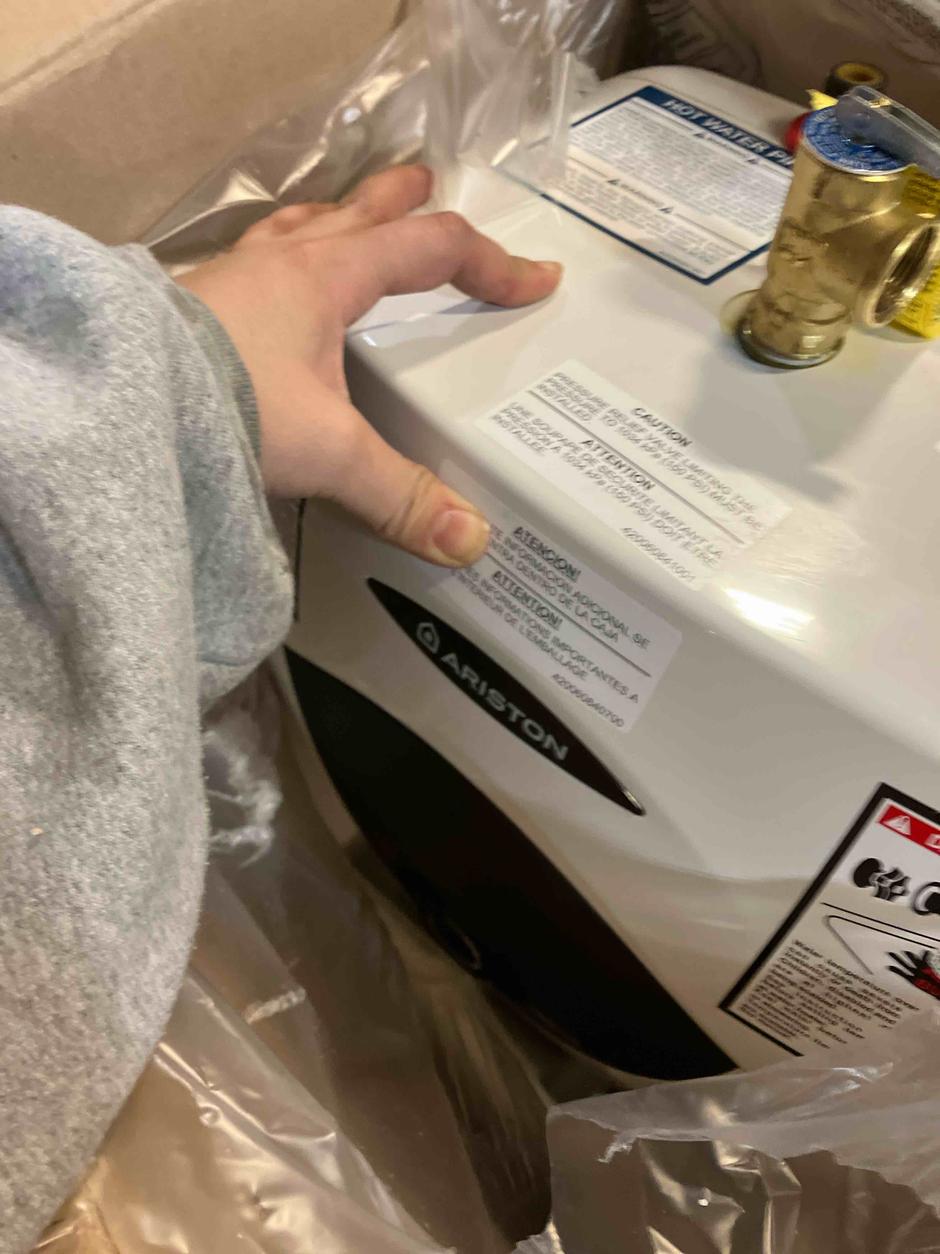 Condition photo showing New/Like New for 4 Gallon Capacity, 120-Volt – Ariston Andris Mini Tank Electric Water Heater – Heating Solution for Under Sink, RV, and Compact Spaces, Smart Boost for Versatile Heating, Simple Installation