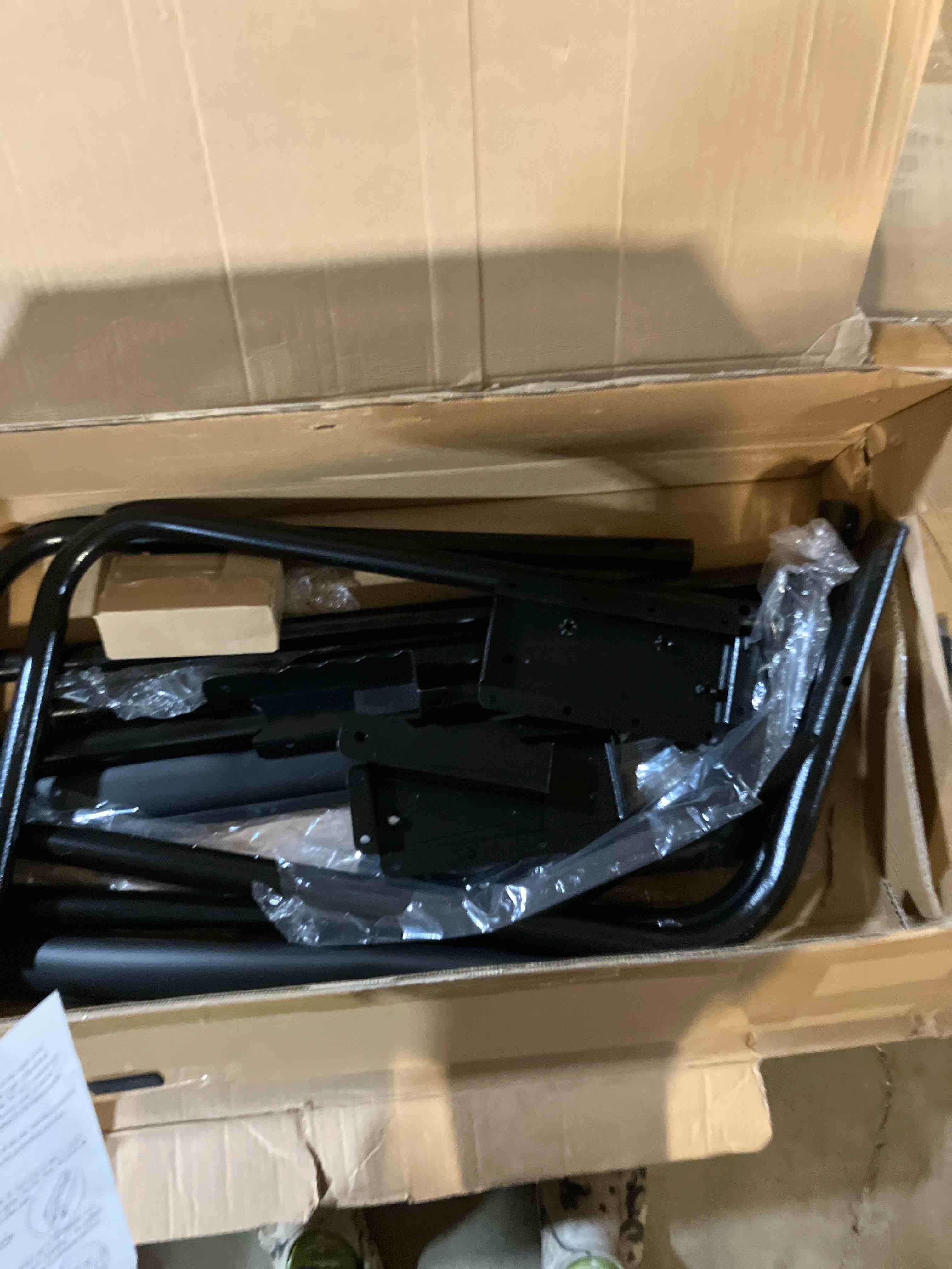 Condition photo showing Good Condition for Premium Hydraulic Hot Tub Cover Lift, Upgrade Adjustable U-Arms Spa Cover Lifter for Hot Tub Spas, Black Metal