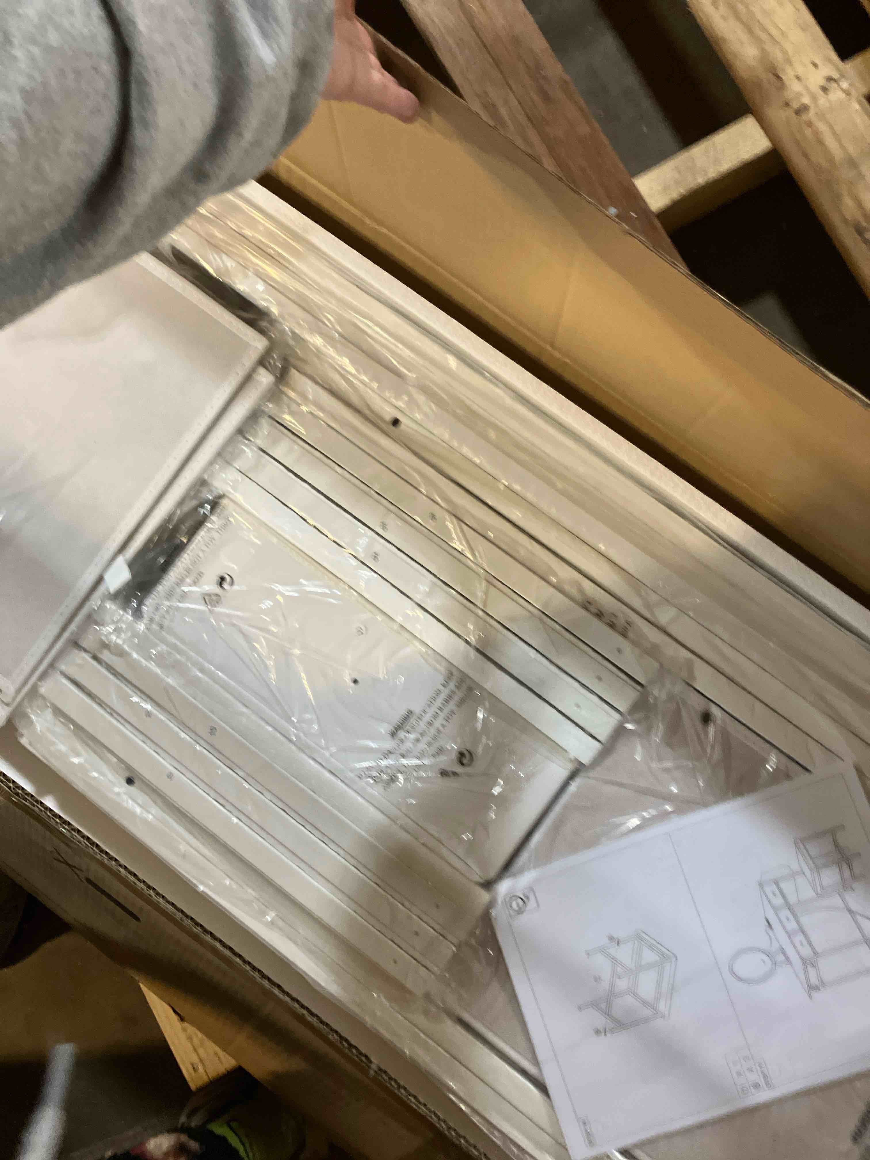 Condition photo showing New/Like New for White Makeup Vanity Desk with Mirror and Lights Big Vanitys Set with Chair, Drawers and Power Outlet, Dressing Table Vanities for Girls Bedroom 47“ 1.white 47”