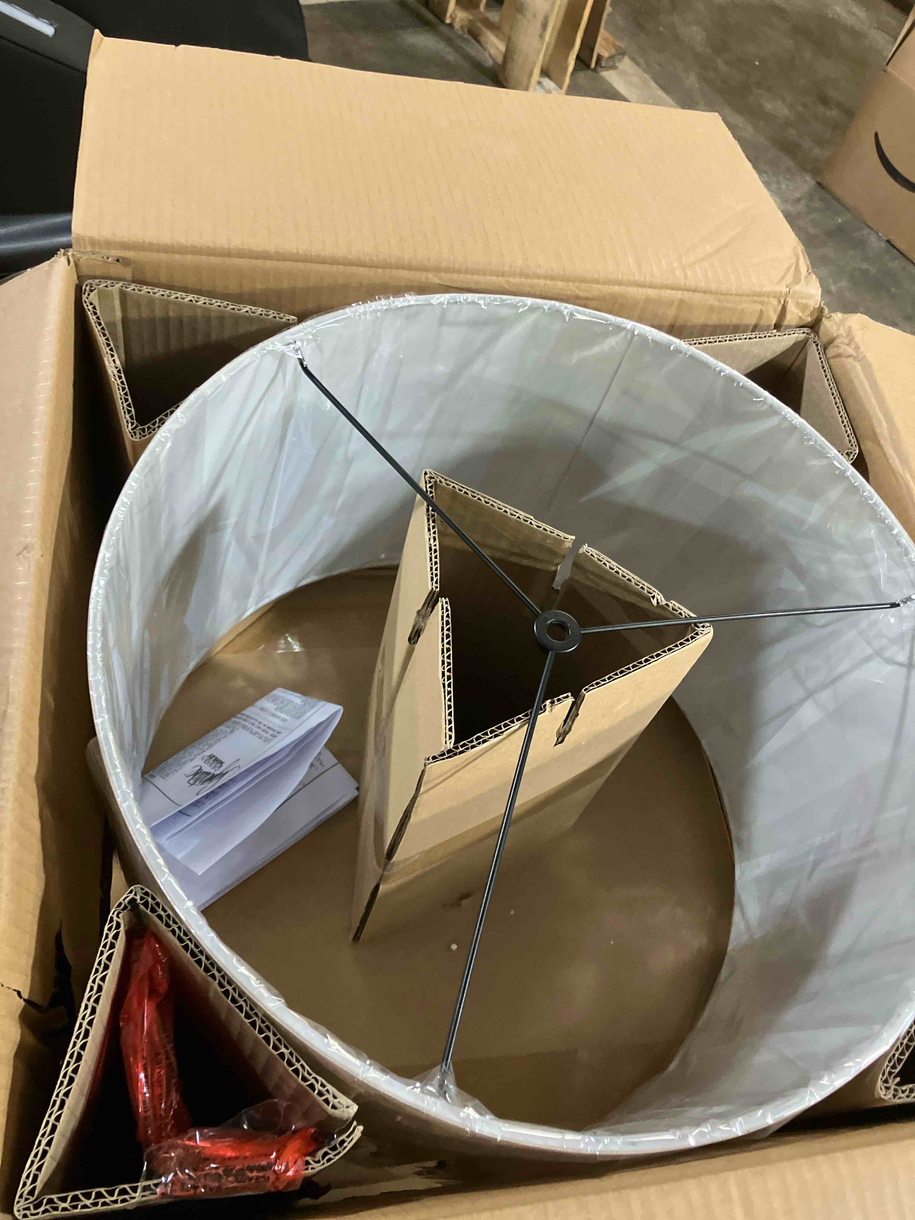 Condition photo showing New/Like New for Signature Design by Ashley Bernadate Cottage Candlestick Design Poly Floor Lamp, 3-Way Switch, Cast Resin & Fabric Drum Shade, 18" W x 18" D x 61.13" H, Whitewash