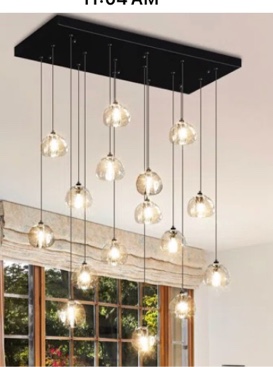 16-Lights Rectangular Crystal Chandeliers Led Dimmable 