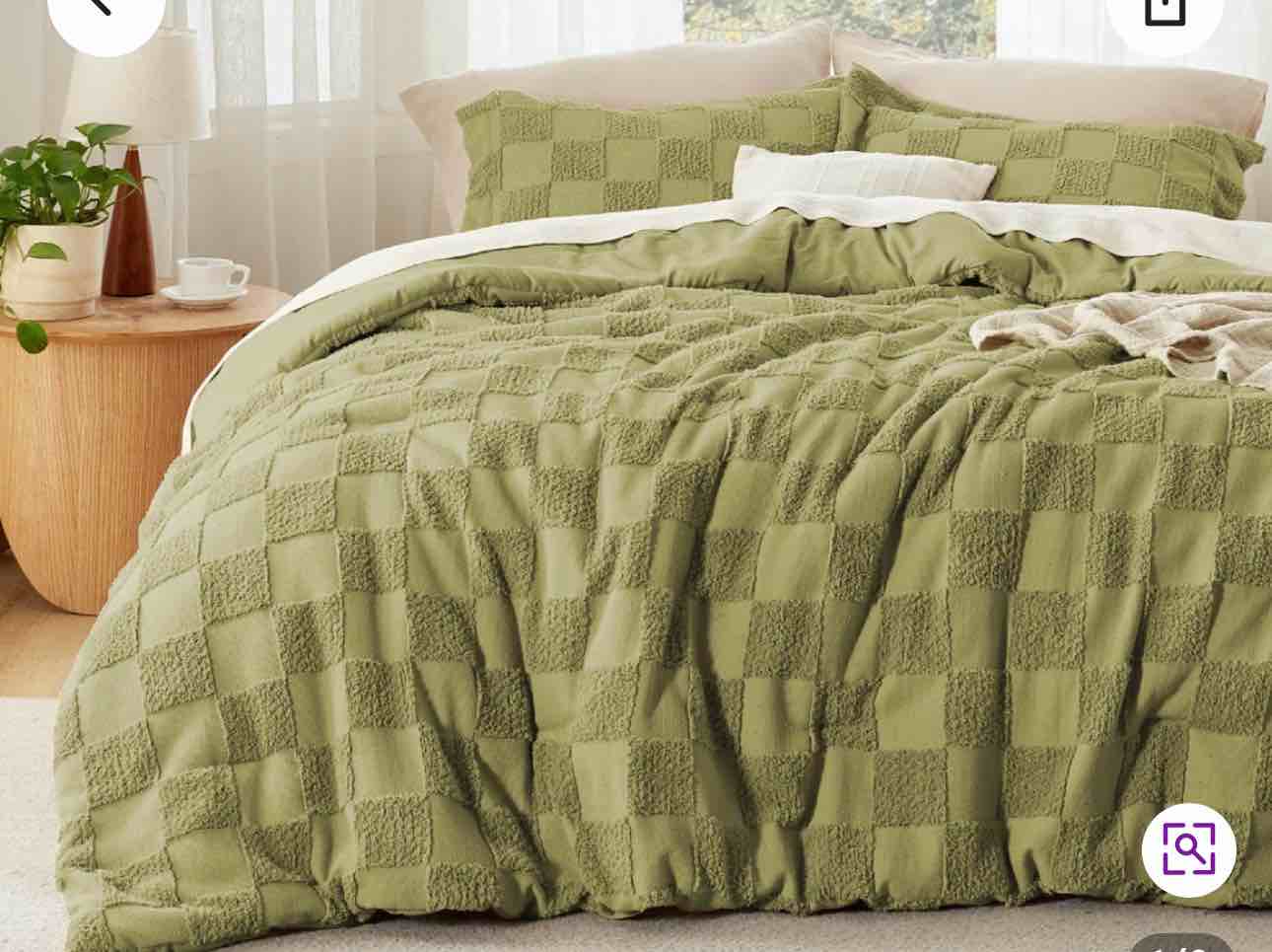 Bedsure Boho Tutfed Checkered Farmhouse Comforter set 