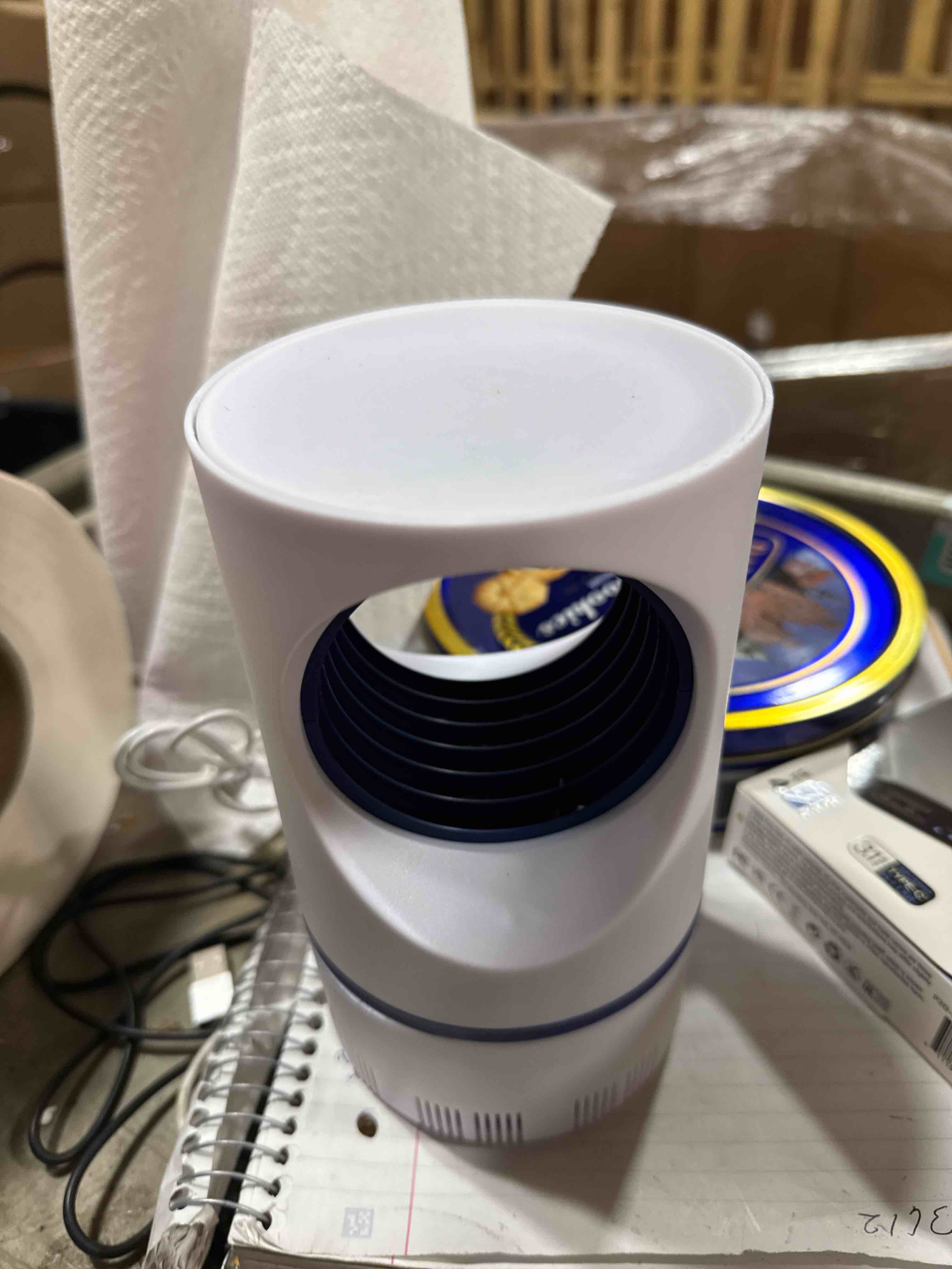 Condition photo showing New/Like New for Fruit Fly Trap Flying Insect Traps Fan Powered Indoor Bug Catcher for Mosquitoes Gnats Fruit Flies Mosquito Killer Effective Blue Light (1, White)