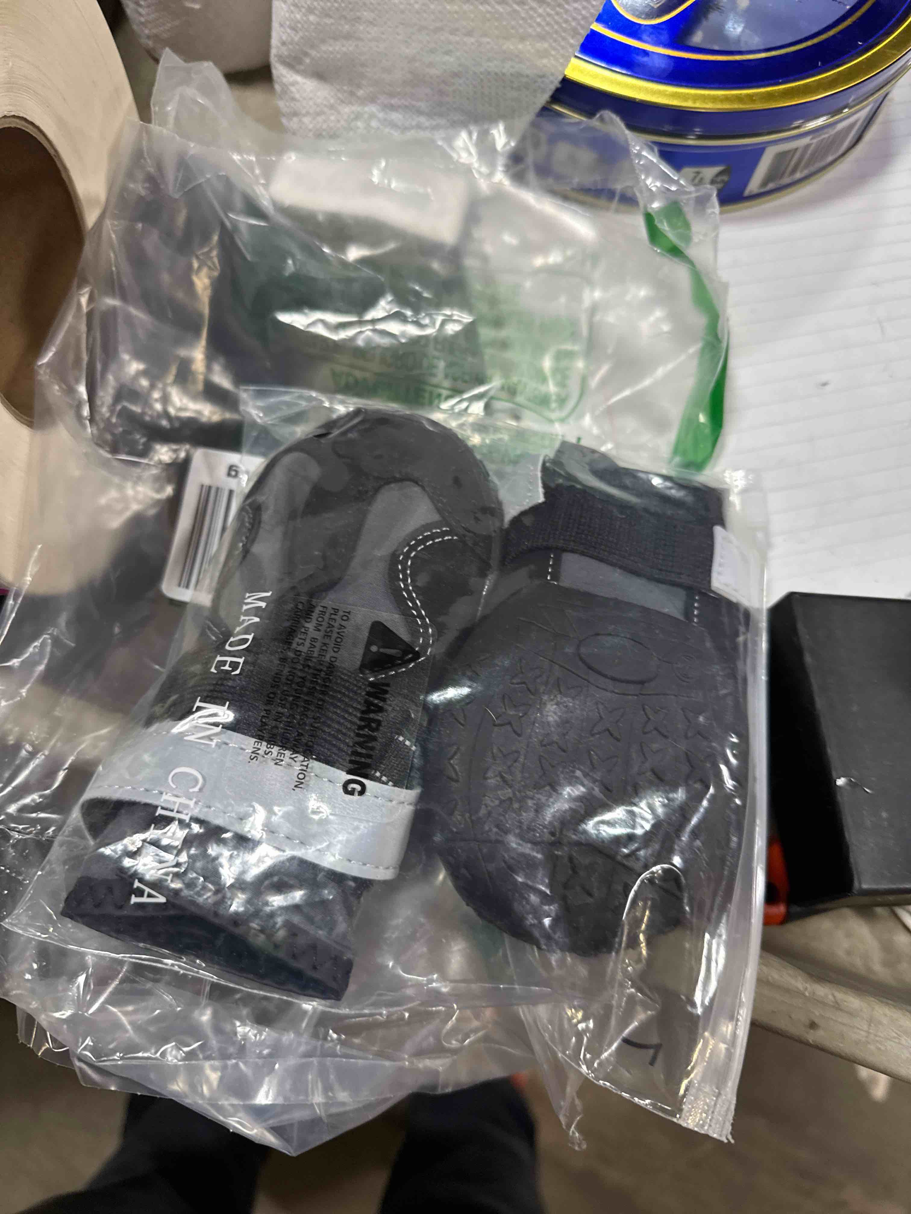 Condition photo showing New/Like New for Dog Boots for Large Dogs, Paw Protection Dog Shoes with Reflective Straps for All Seasons, Non-Slip on Snow & Hot Pavement, Water-Resistant & Breathable for Outdoor, Size 7, Black