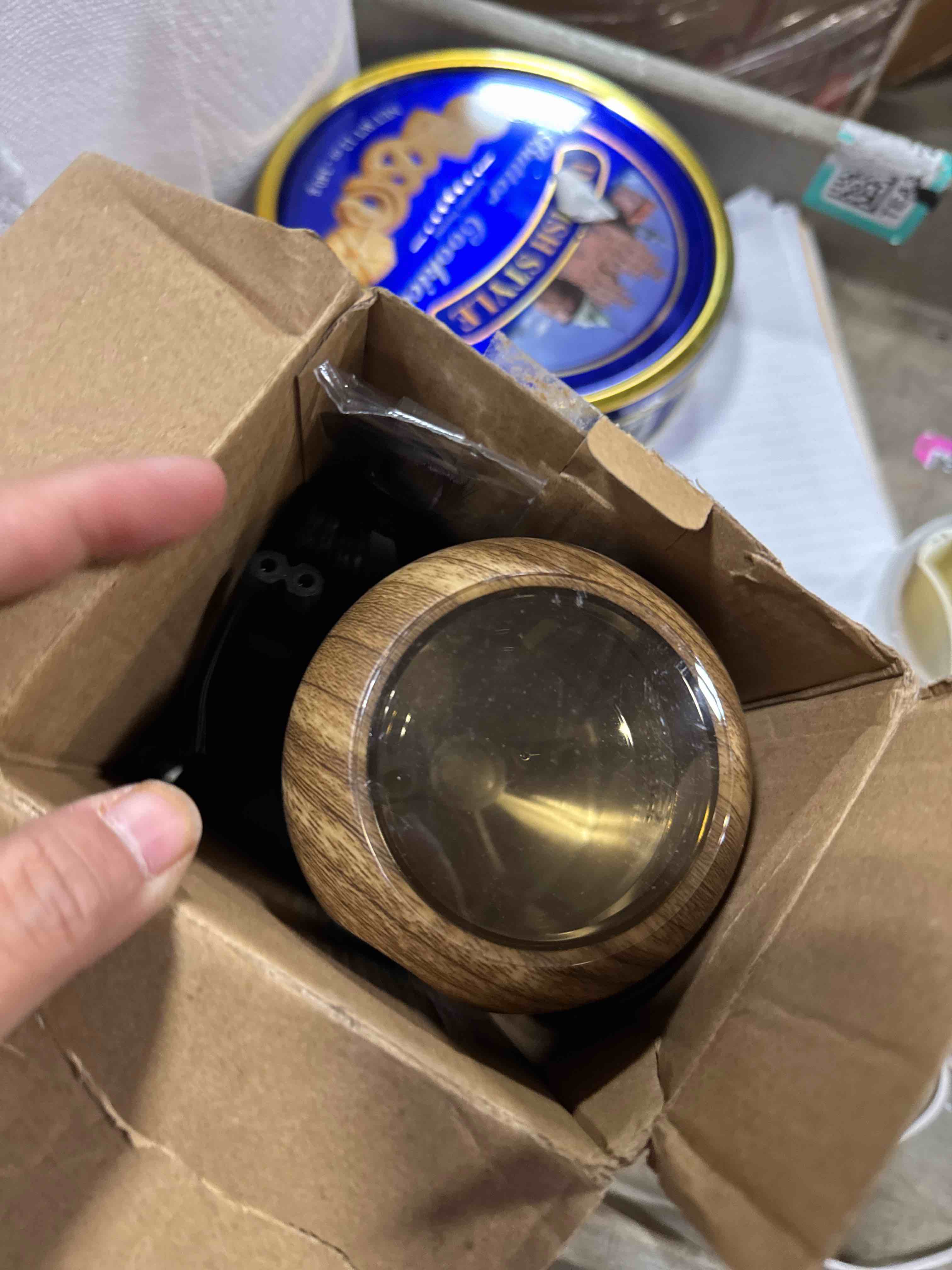 Condition photo showing Good Condition for COOL KNIGHT Herb Grinder [large capacity/fast /Electric ]-Spice Herb Coffee Grinder with Pollen Catcher/- 7.5" (Wood grain)
