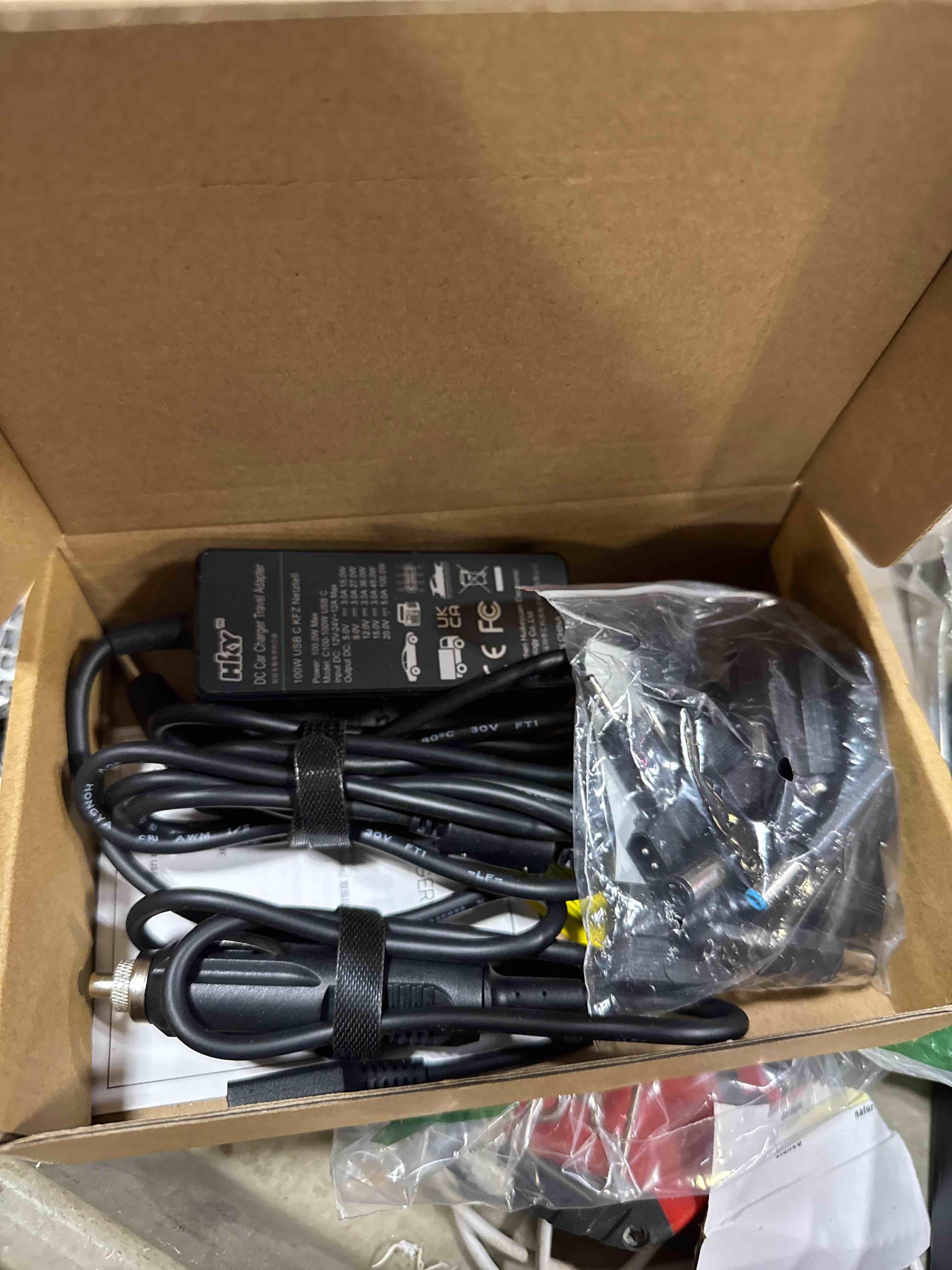 Condition photo showing New/Like New for HKY Universal Laptop Car Charger PD 100W 95W 90W 65W DC Travel Adapter for HP Dell Gateway Lenovo LG Acer ASUS Compaq Samsung Sony Fujitsu Toshiba and More Notebook Computer Tablet Speaker Smartphone