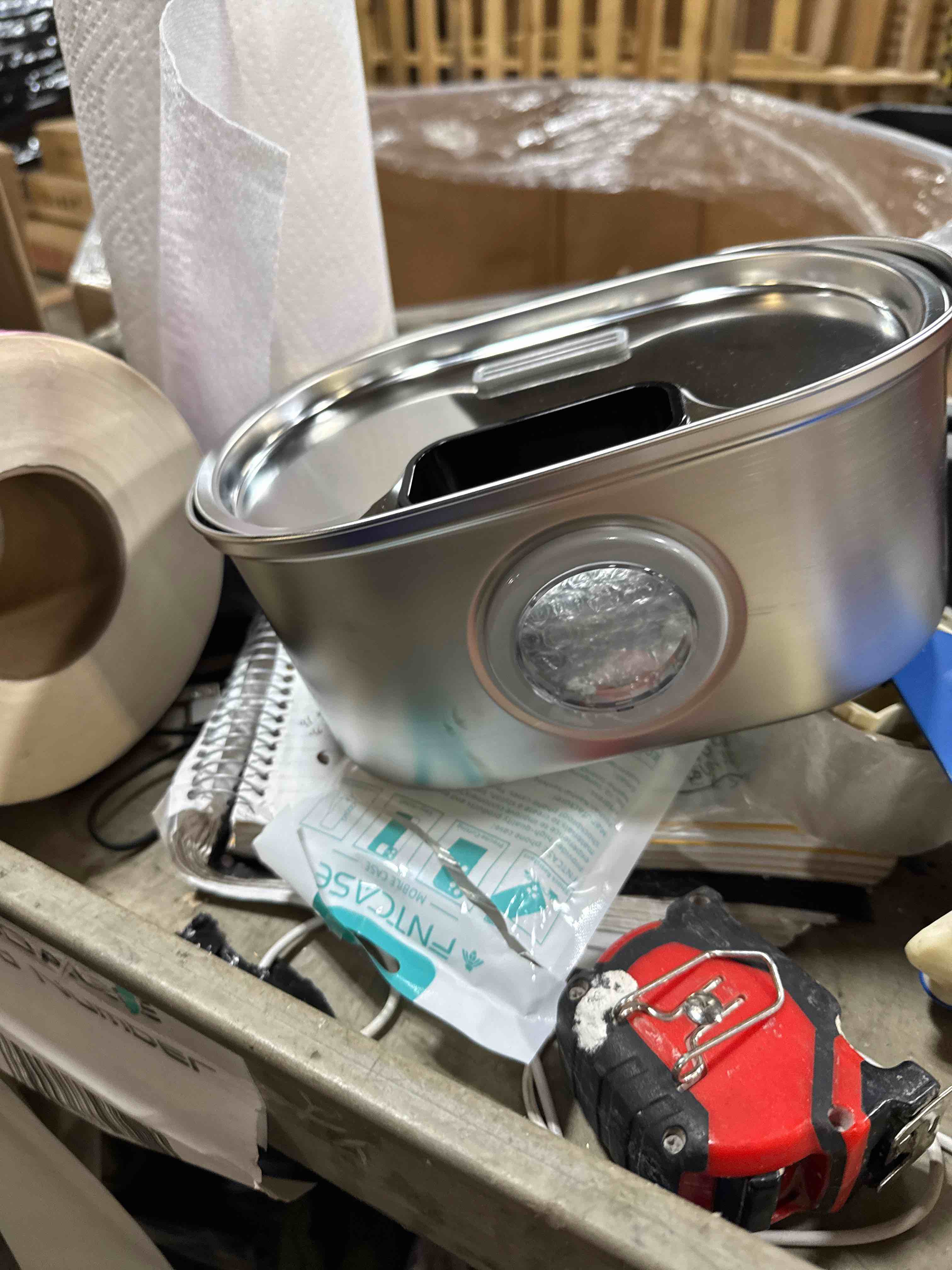 Condition photo showing New/Like New for Cat Water Fountain Cordless, Stainless Steel Pet Water Fountain Wireless – 3.2L/108oz Battery Operated Automatic Water Dispenser for Cats Indoor, with Motion Sensor & Quiet Pump (4 Filter & Sponge) Cat Fountain + 4 Filters + 4 Sponges