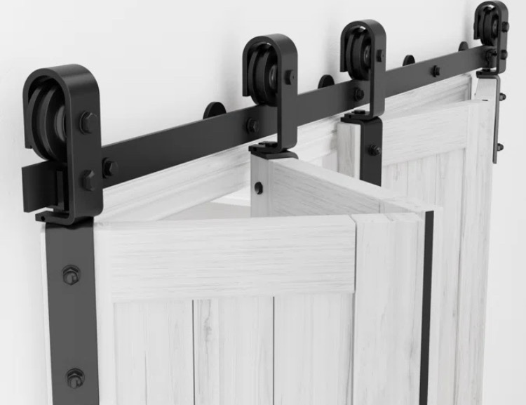 bifold barn door hardware kit black folding barn door  kit