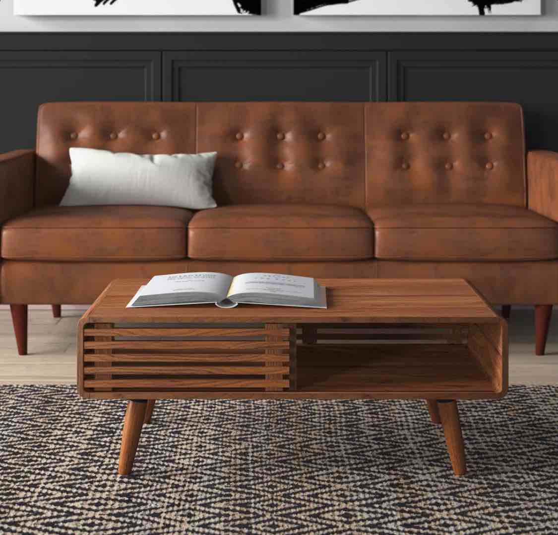 bria 4 legs coffee table with storage