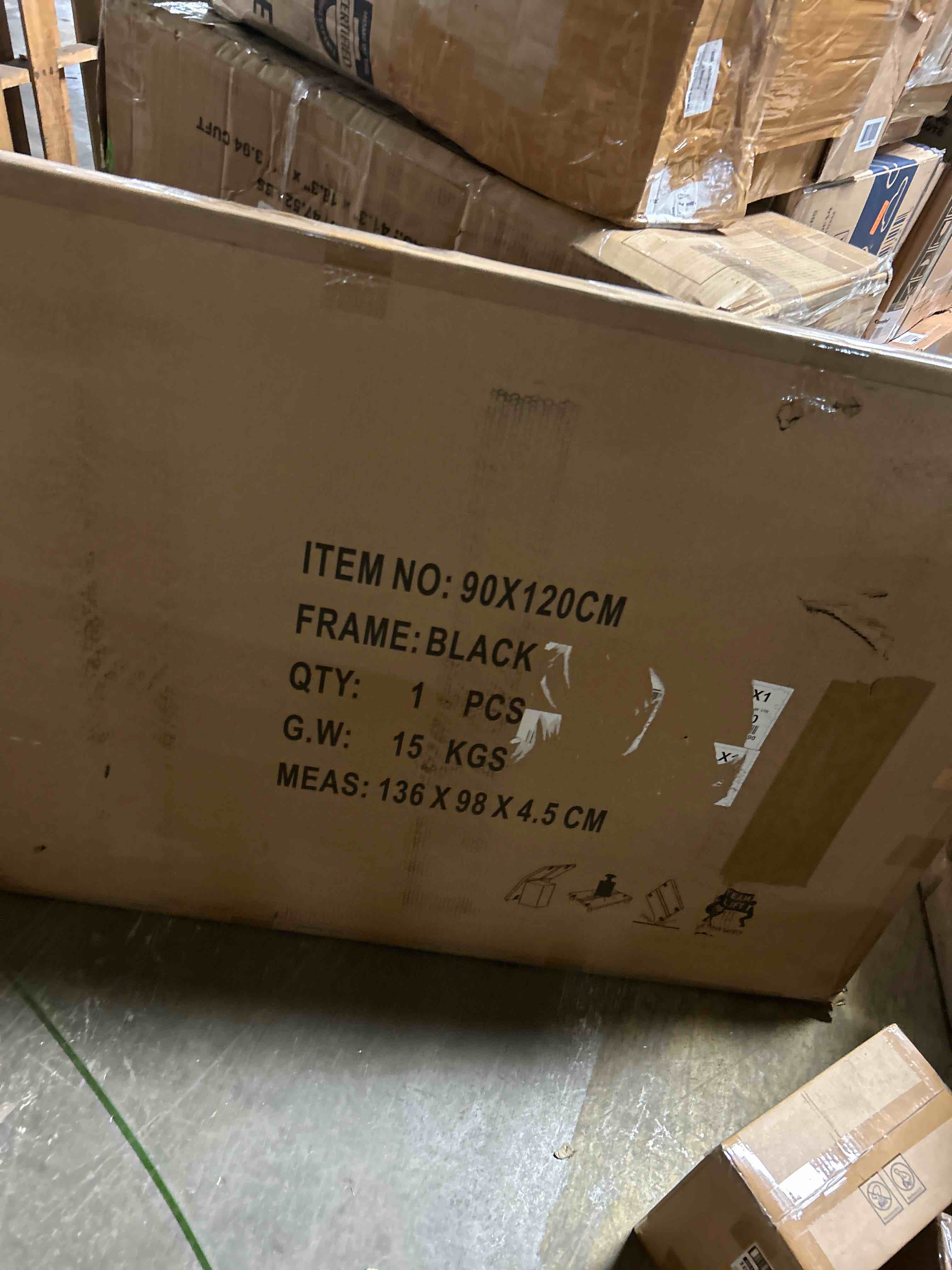 Condition photo showing New/Like New for arttoframes 60x90 cm / 23.62x35.43 inch black picture frame, this 1.25 inch custom mdf poster frame is black - comes with economy acrylic and corrugated backing