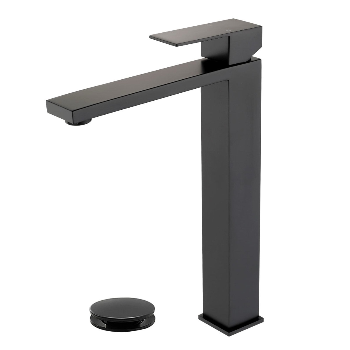 Single Hole Bathroom Vessel Faucet With Pop-Up Drain Assembly Single Handle Bathroom Vessel Sink Faucets Modern Stainless Steel Tall Bathroom Vanity Basin Taps