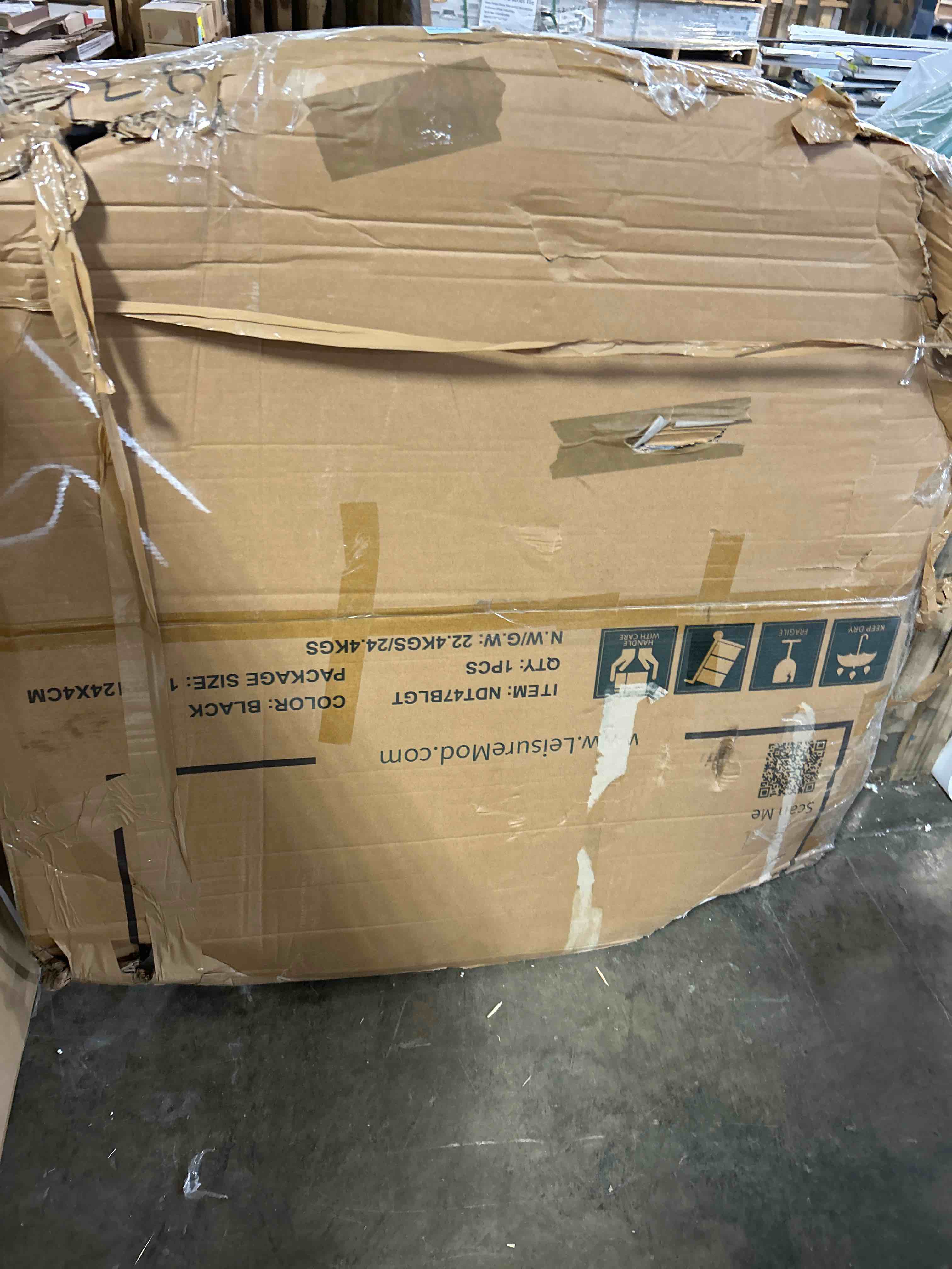 Condition photo showing As Is for 38.6" inch round glass table top, tempered black glass 2/5" inch thickness, beveled polished edge
