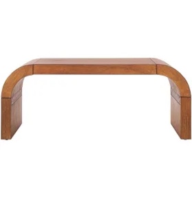 Kaiesha Minimalist Coffee Table With Curved Art Deco Design For Livi