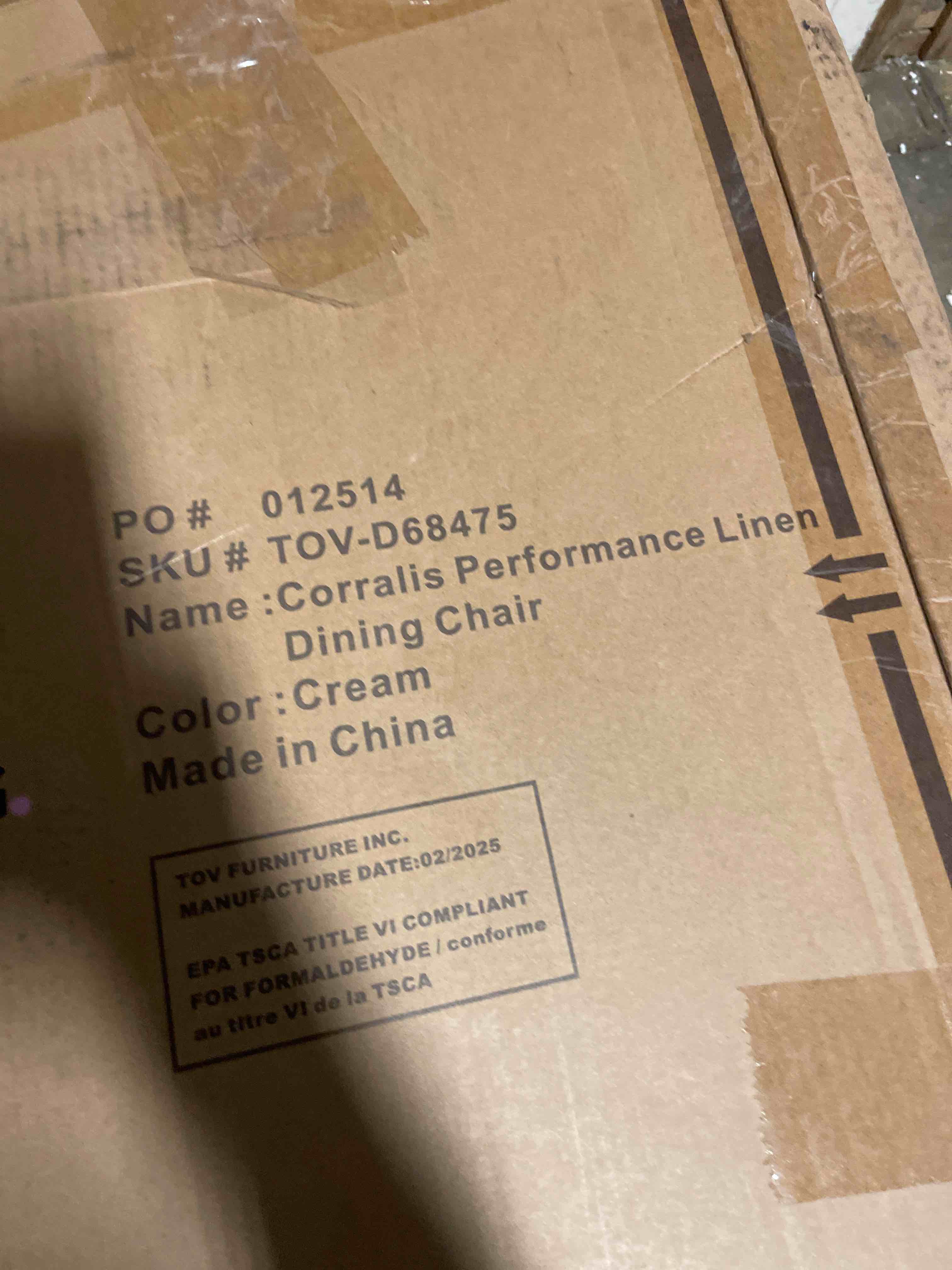 Condition photo showing Good Condition for corralis 19.3" h linen upholstered side chair