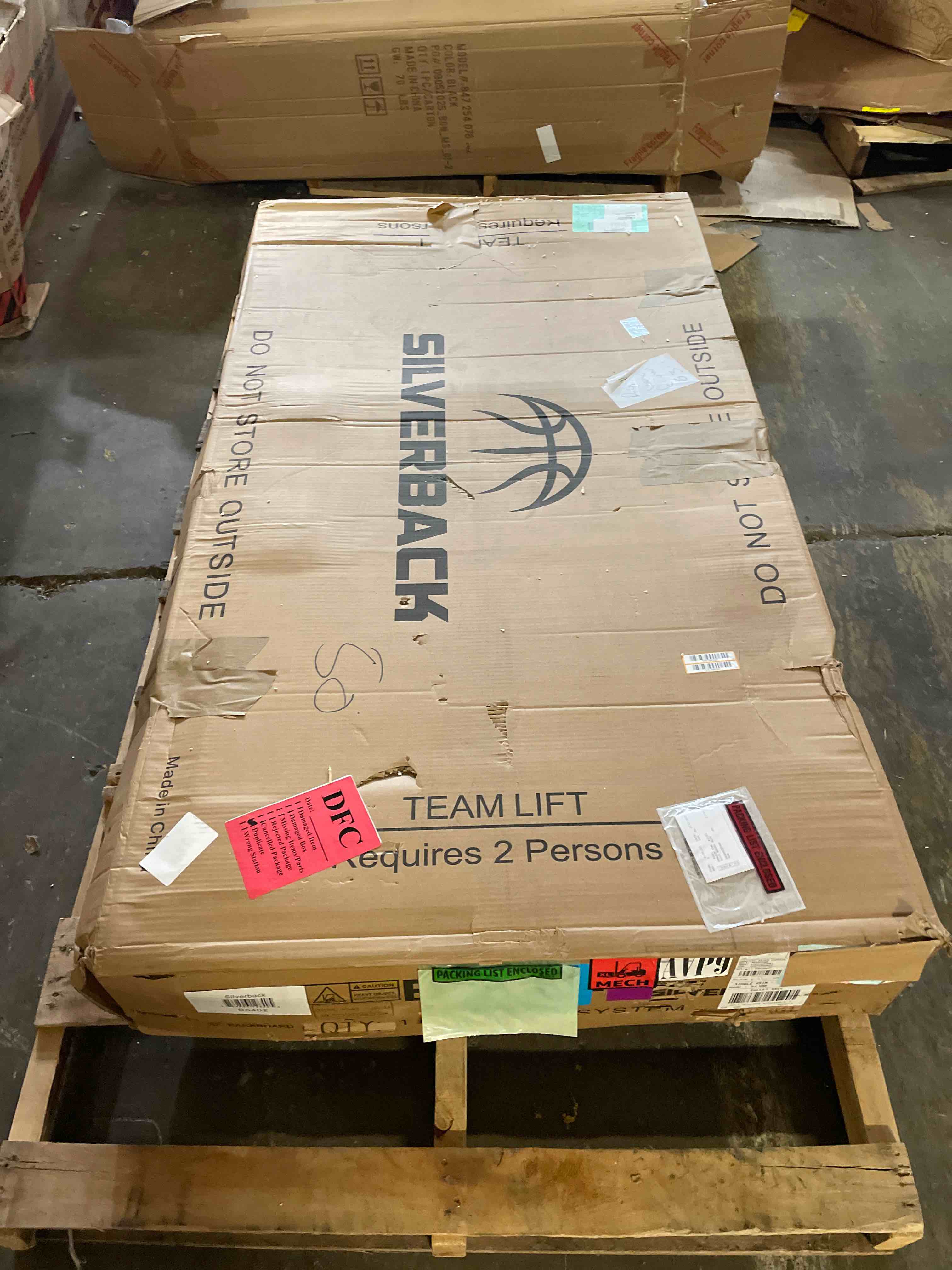 Condition photo showing Good Condition for silverback 60  in-ground basketball system with adjustable-height tempered glass backboard and pro-style breakaway rim (only backboard and rim no frame) 