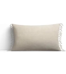 Sharron Tassels Linen Lumbar Throw Pillow
