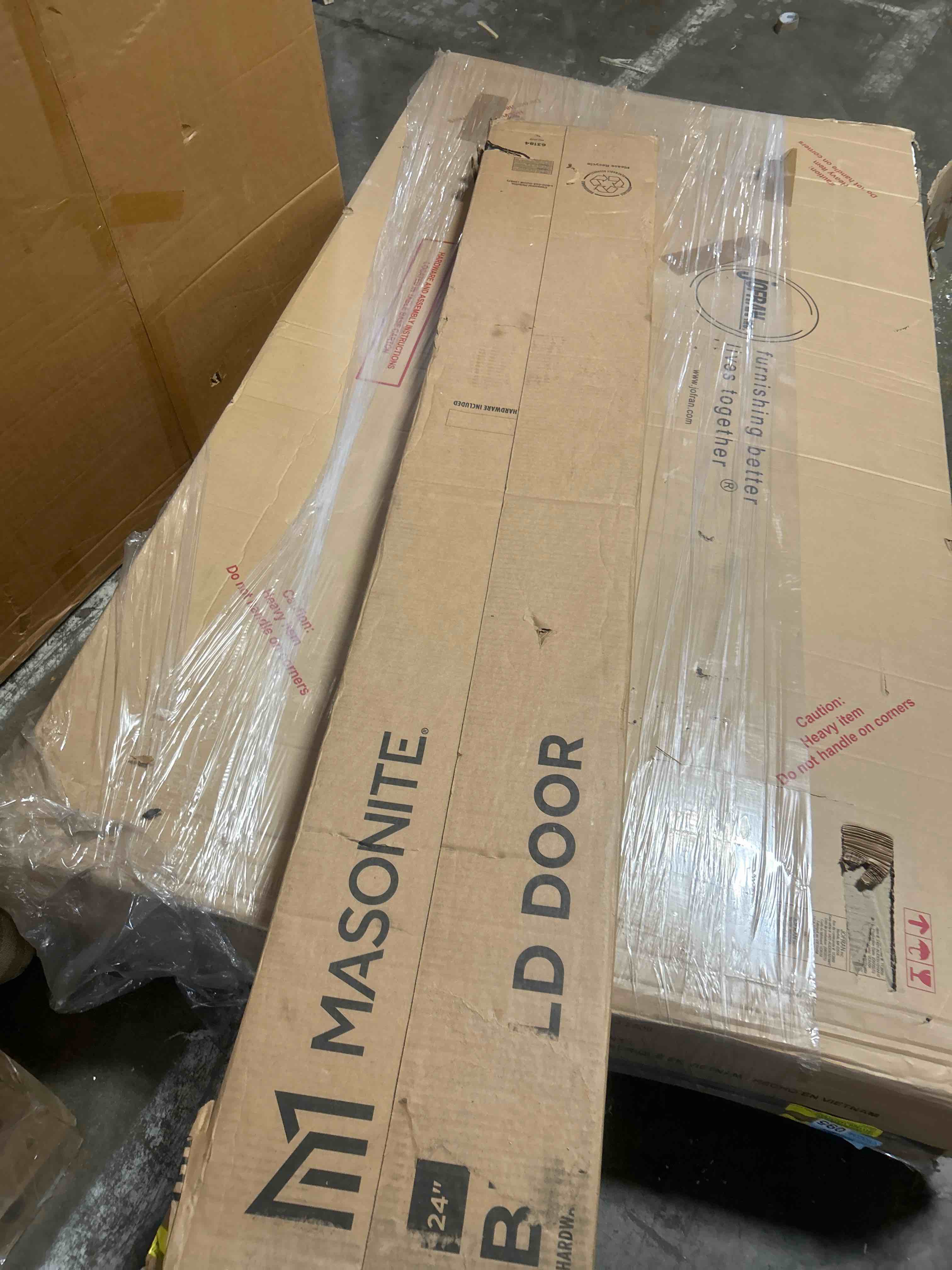 Condition photo showing Good Condition for masonite primed hardboard 24-in x 80-in primed 1-panel smooth hollow core primed interior slab door(box b only)