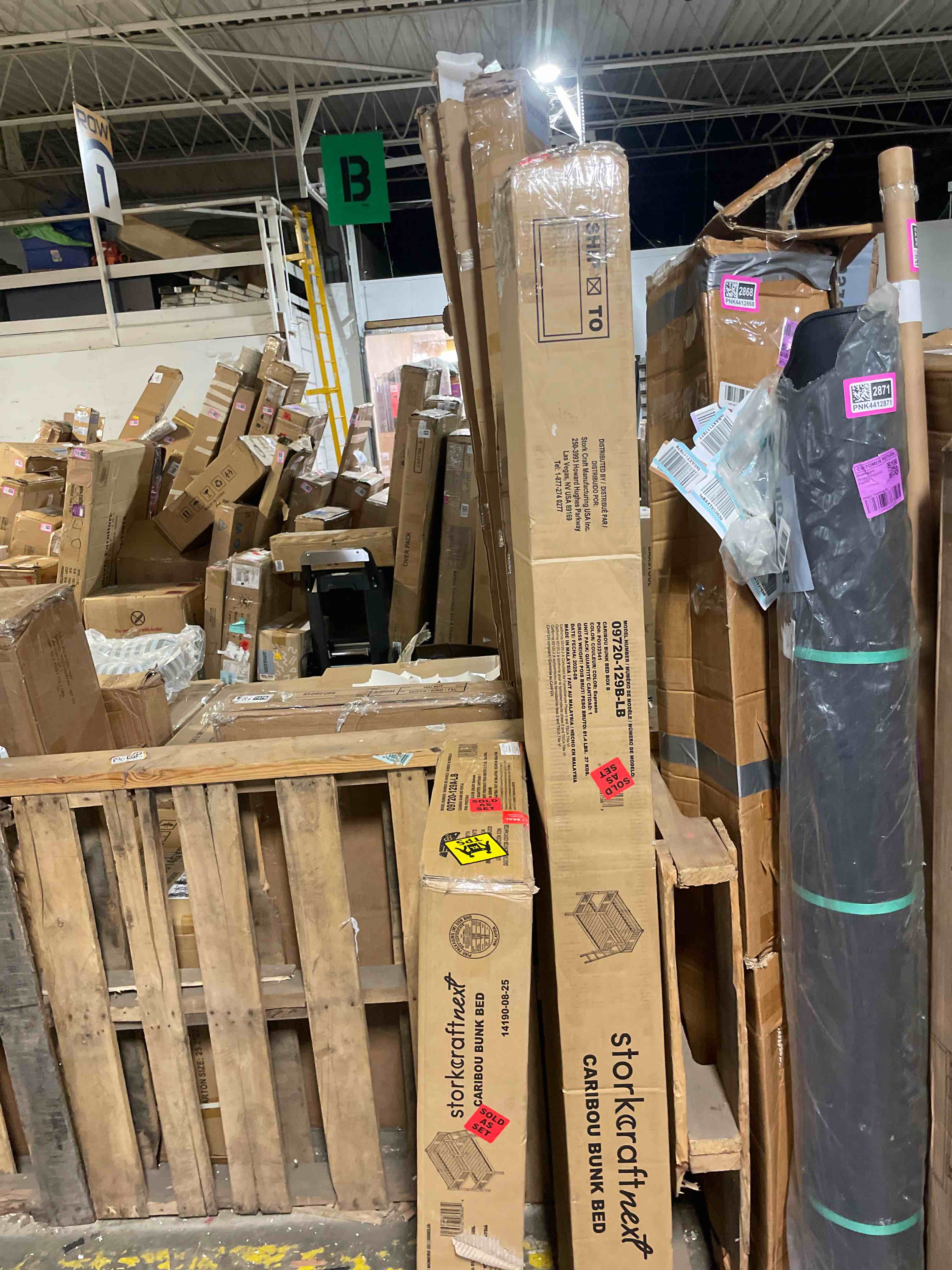 Condition photo showing New/Like New for storkcraft caribou twin over twin hardwood bunk bed espresso box 1 of 2 headboard footboard