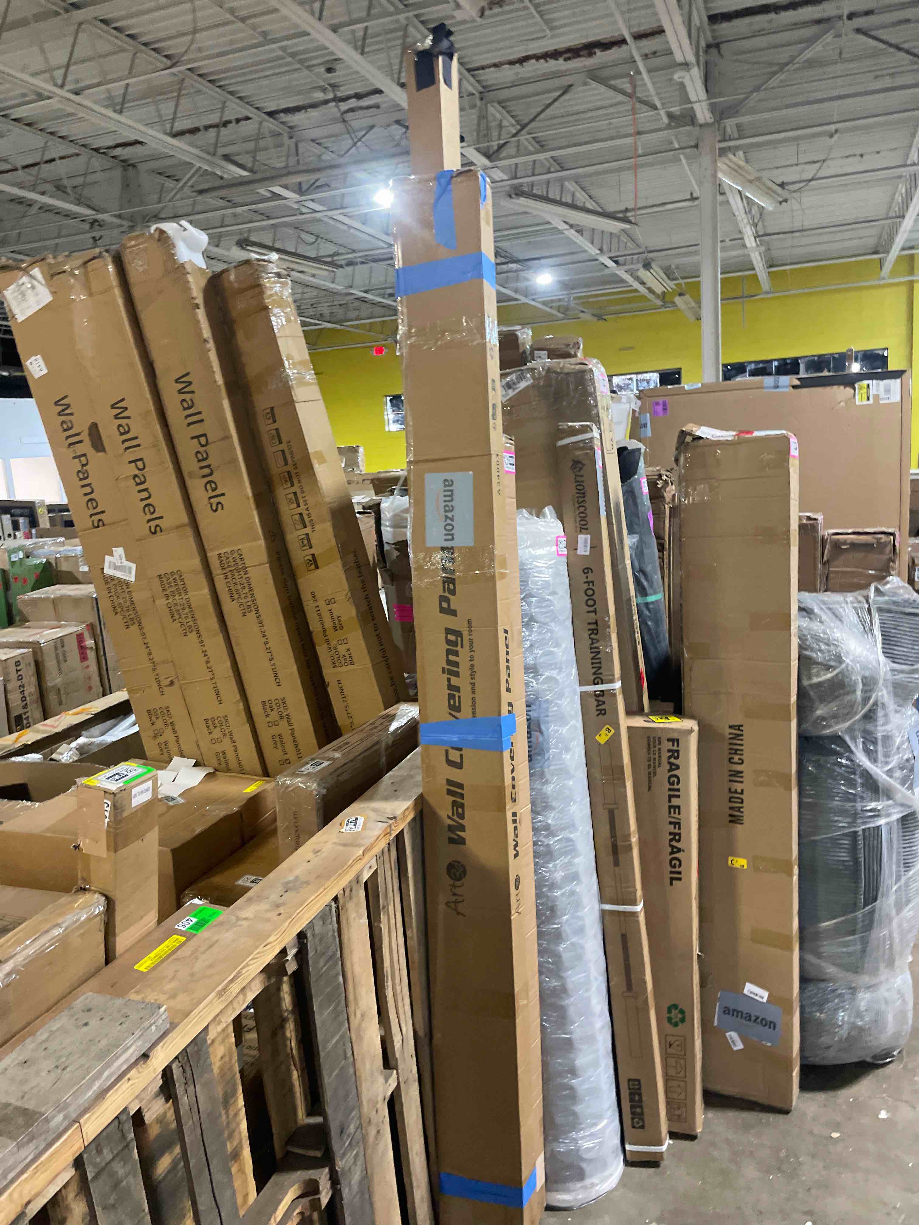 Condition photo showing New/Like New for 4 panel wood slat acoustic panel 94" x8" for sound absorbing, soundproof wood slat panel cover 21 sq.ft, 3d fluted sound absorbing paneling for wall decor, living room, bedroom, walnut