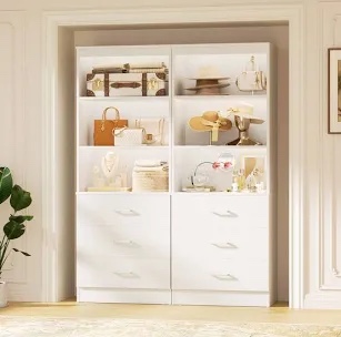 47.2" Wood Closet Organizer System with 3 Drawers (Set of 2) (incomplete)