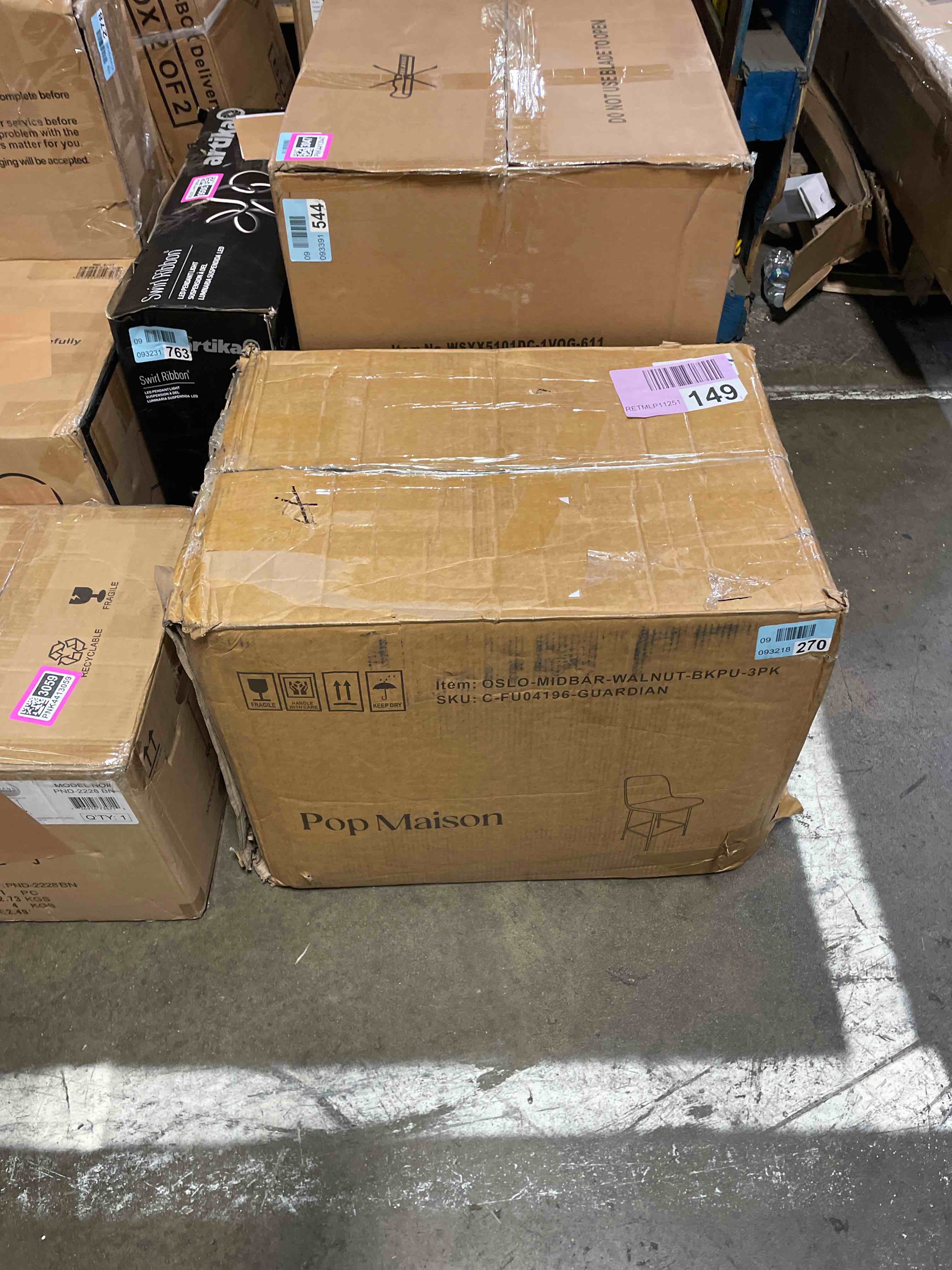 Condition photo showing New/Like New for pop maison edwin 26" modern upholstered counter stool (set of 3)