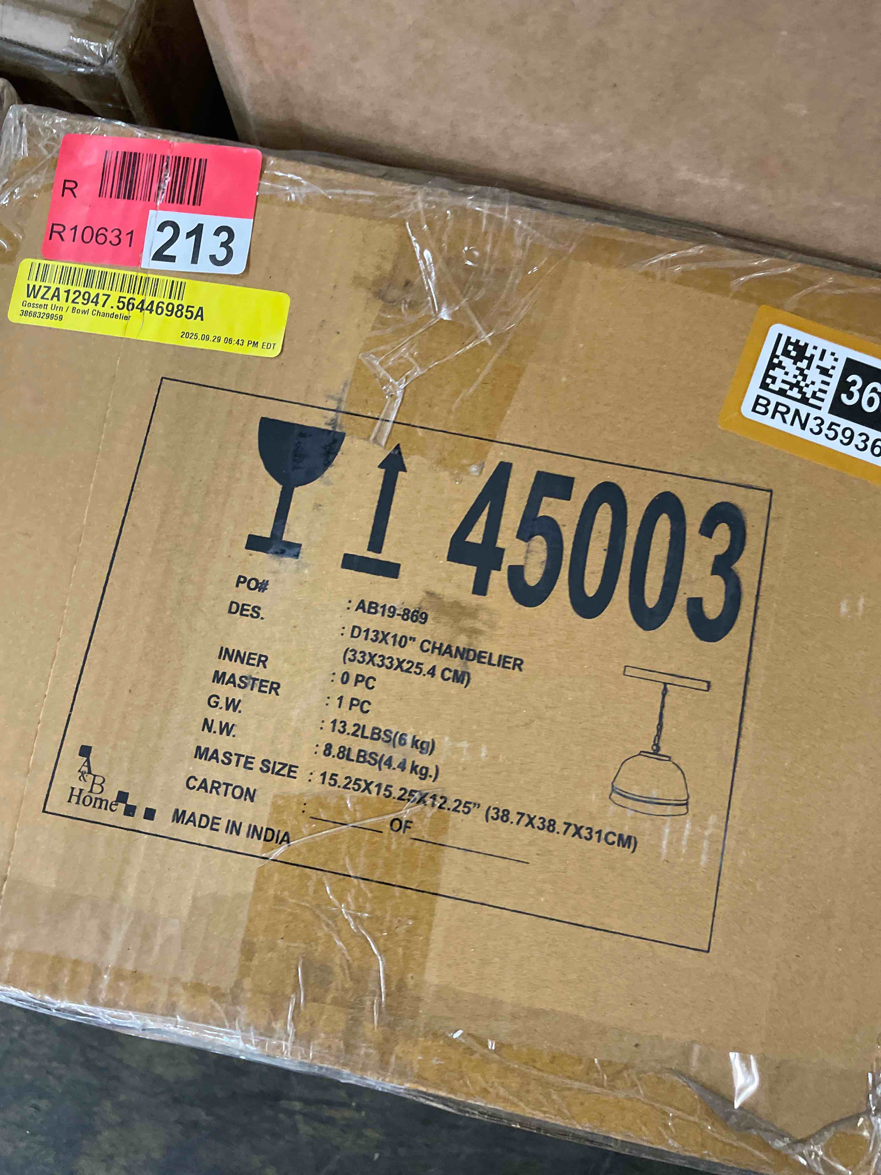 Condition photo showing Good Condition for gossett urn / bowl chandelier