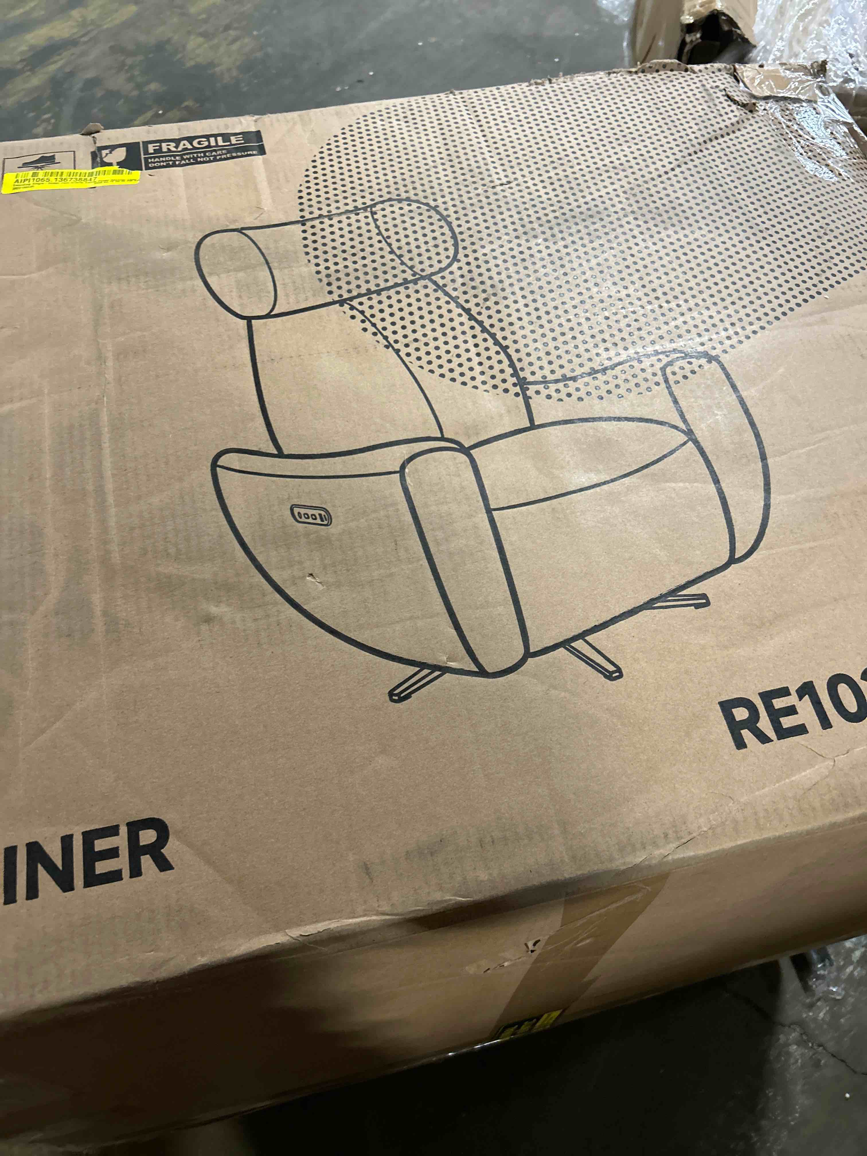 Condition photo showing As Is for aliving recliner chair single seater zero gravity swivel power sofa for living room swansing dual motor chair with usb & type-c ports, black brown(1 piece to recliner only)