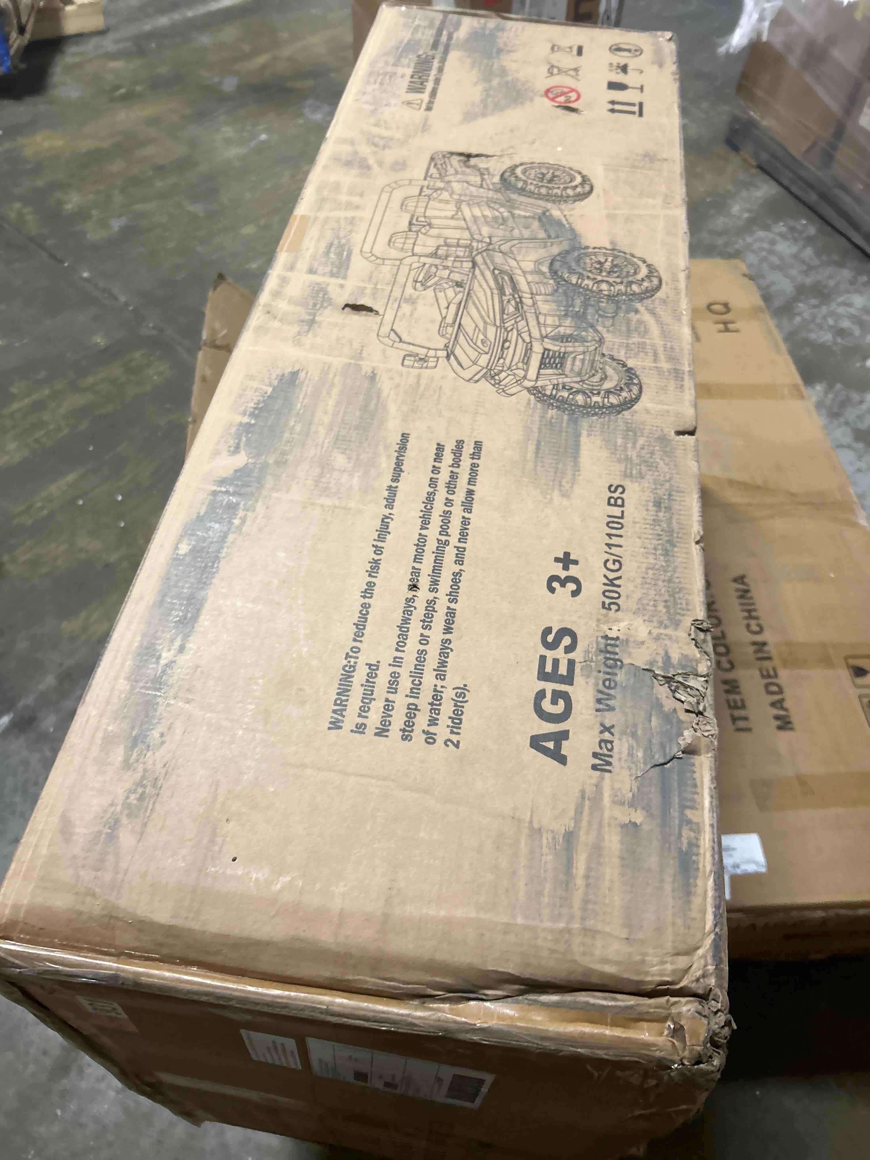 Condition photo showing New/Like New for xmx623 24v 2 seater ride on dump truck battery powered off-road utv