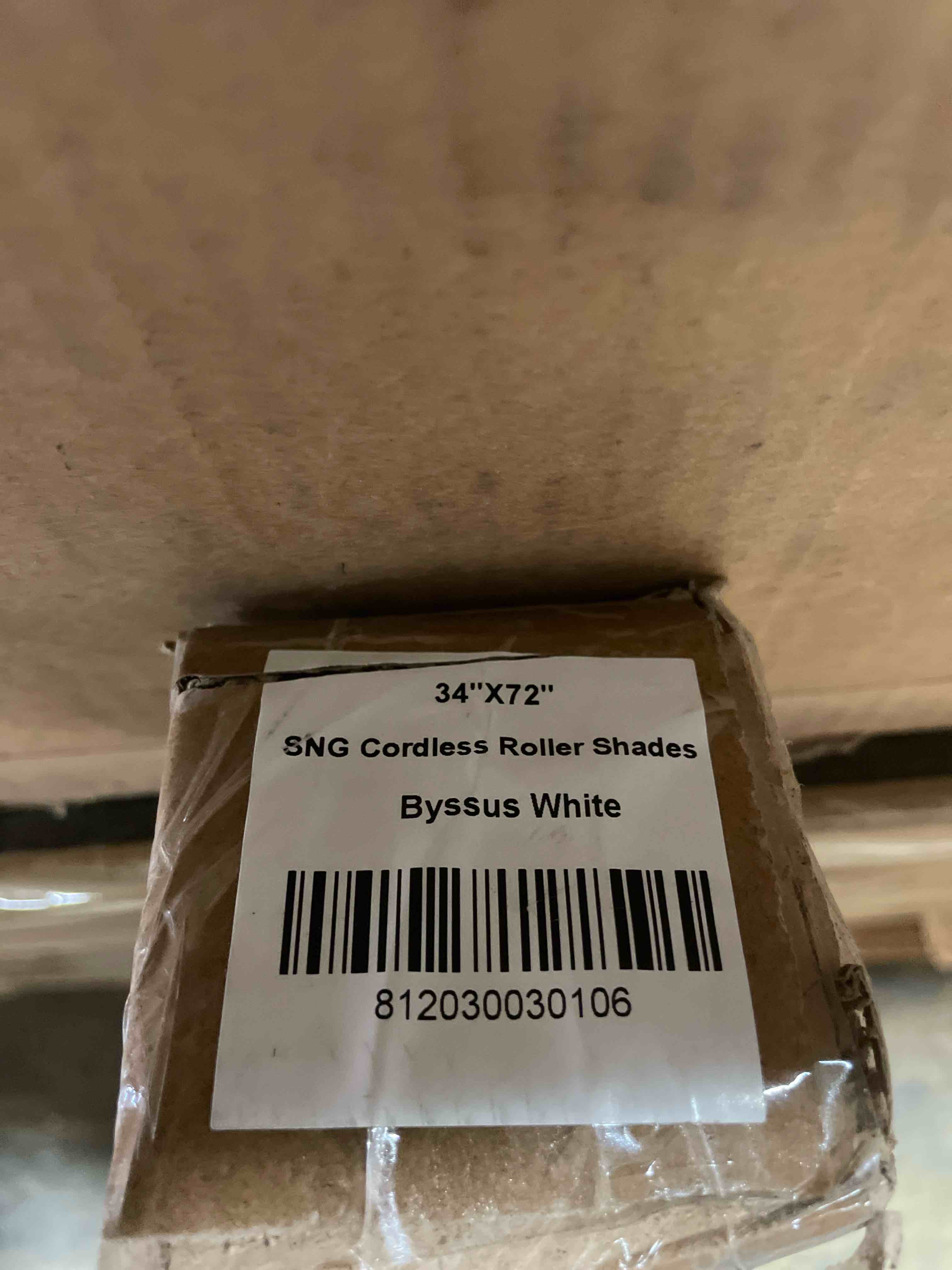 Condition photo showing New/Like New for chicology roller window shades , window blinds , window shades for home , roller shades , window treatments , window blinds cordless , door blinds , byssus white (blackout), 34"w x 72"h