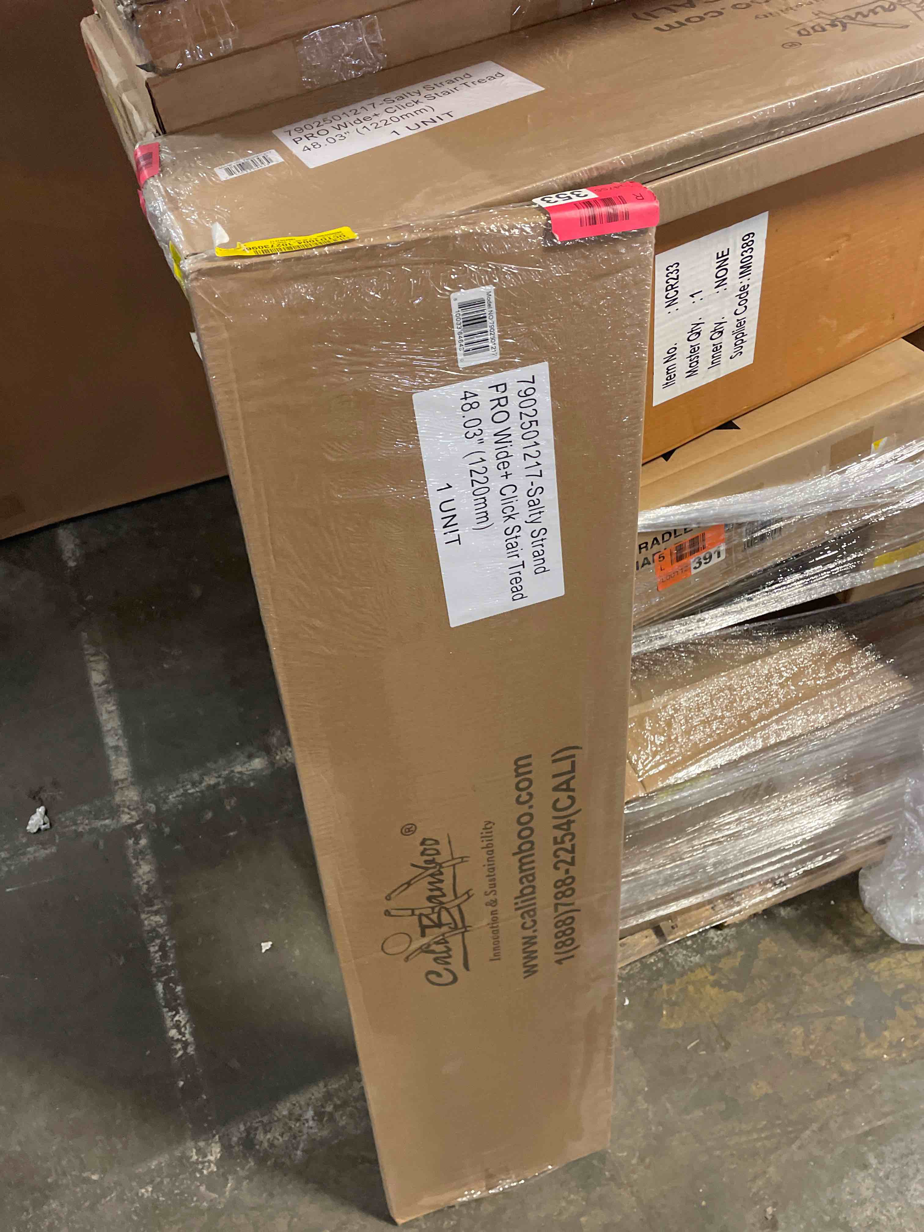 Condition photo showing New/Like New for cali bamboo vinyl pro 11.5-in x 48.03-in natural elm prefinished stair tread (3 pack)