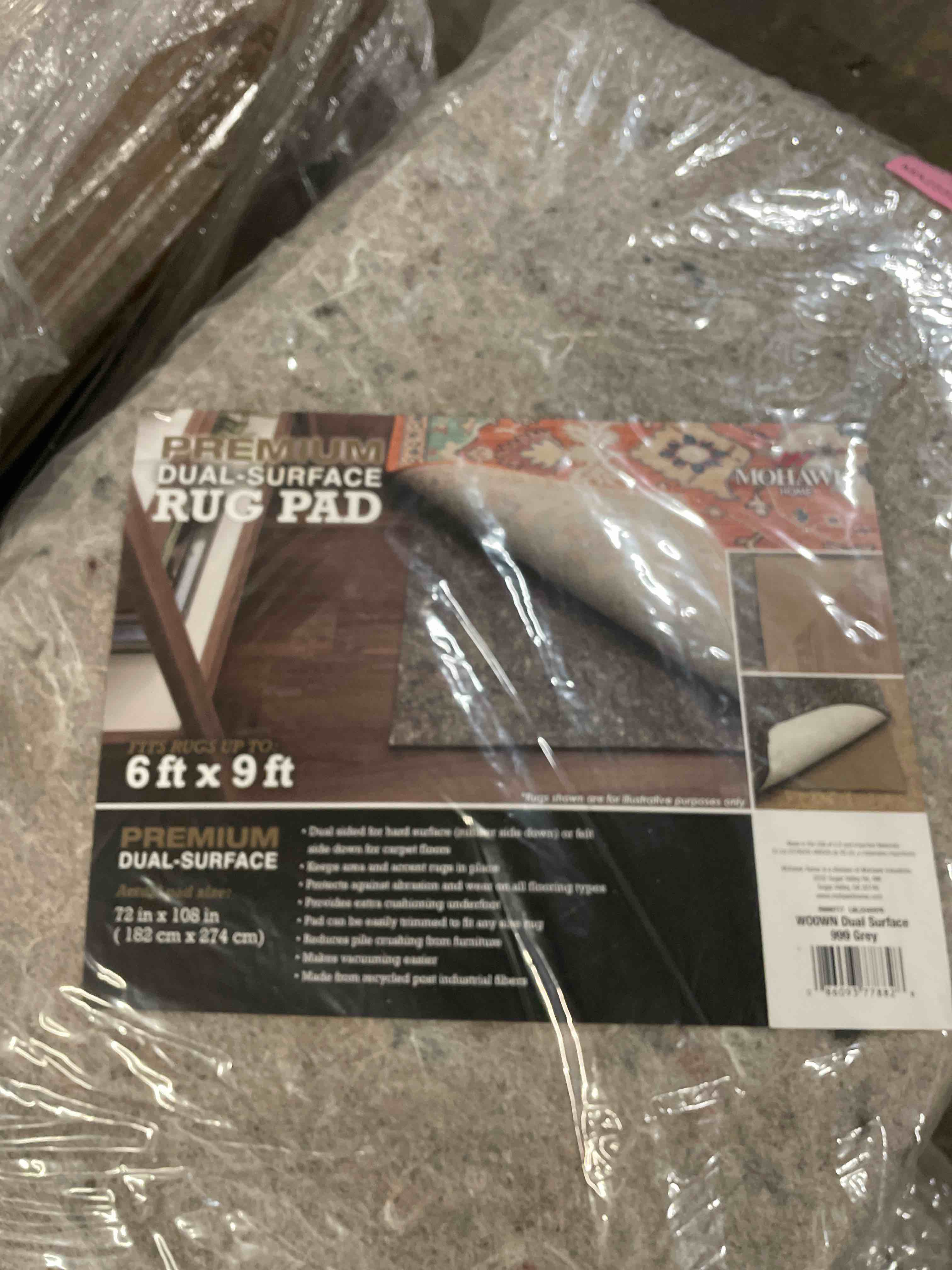 Condition photo showing New/Like New for mohawk home non slip rug pad 6' x 9'- 1/4" thick felt + latex rubber gripper - dual surface cushion for hardwood, carpet, tile floors, made in usa