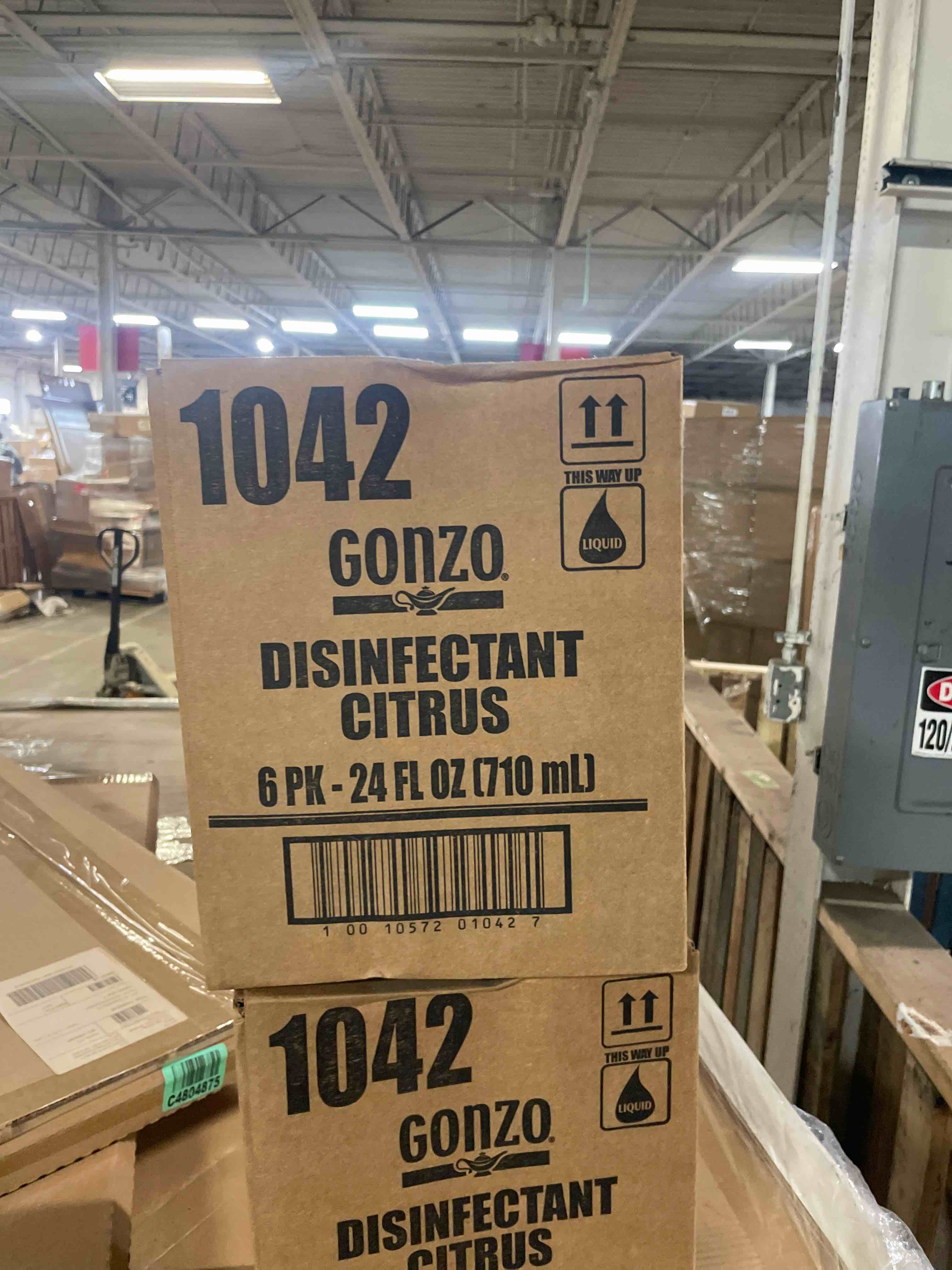 Condition photo showing New/Like New for 6 pack weiman gonzo desinfectant citrus 24fl + free microfiber cleaning cloth
