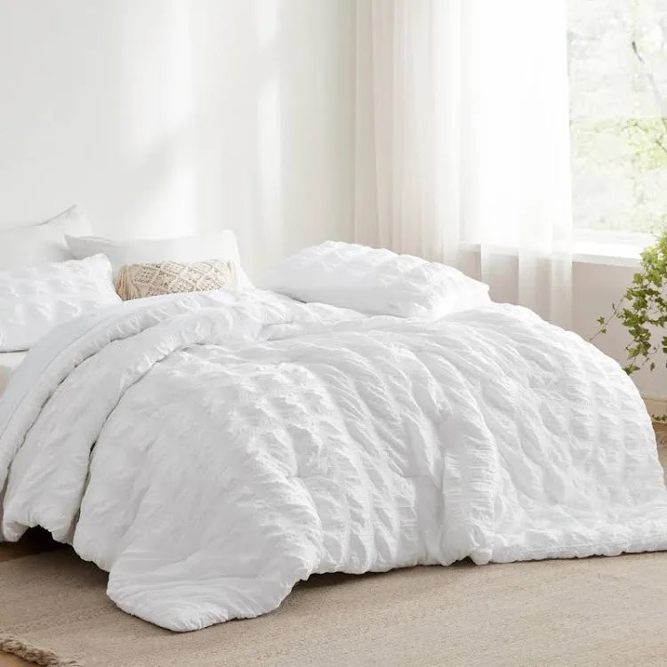 bedsure seersucker bed in a bag bedsure color: white size: twin comforter + 4 additional pieces