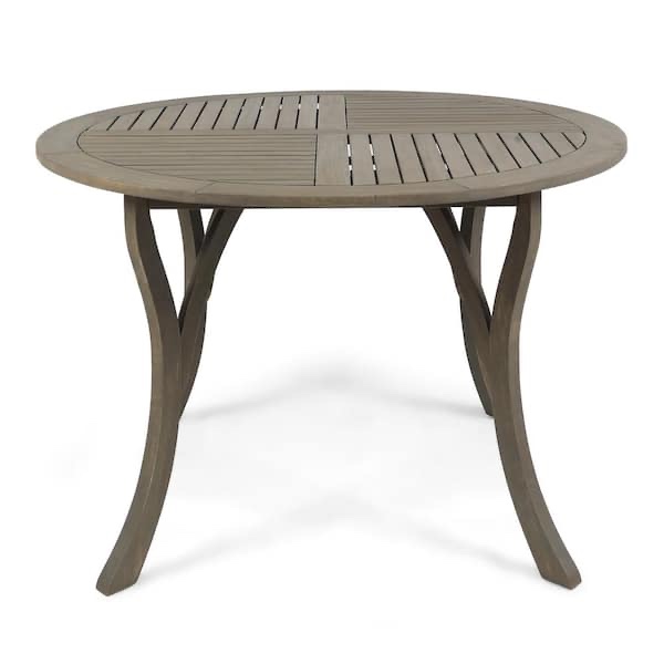 Classic Gray Wood Outdoor Dining Table