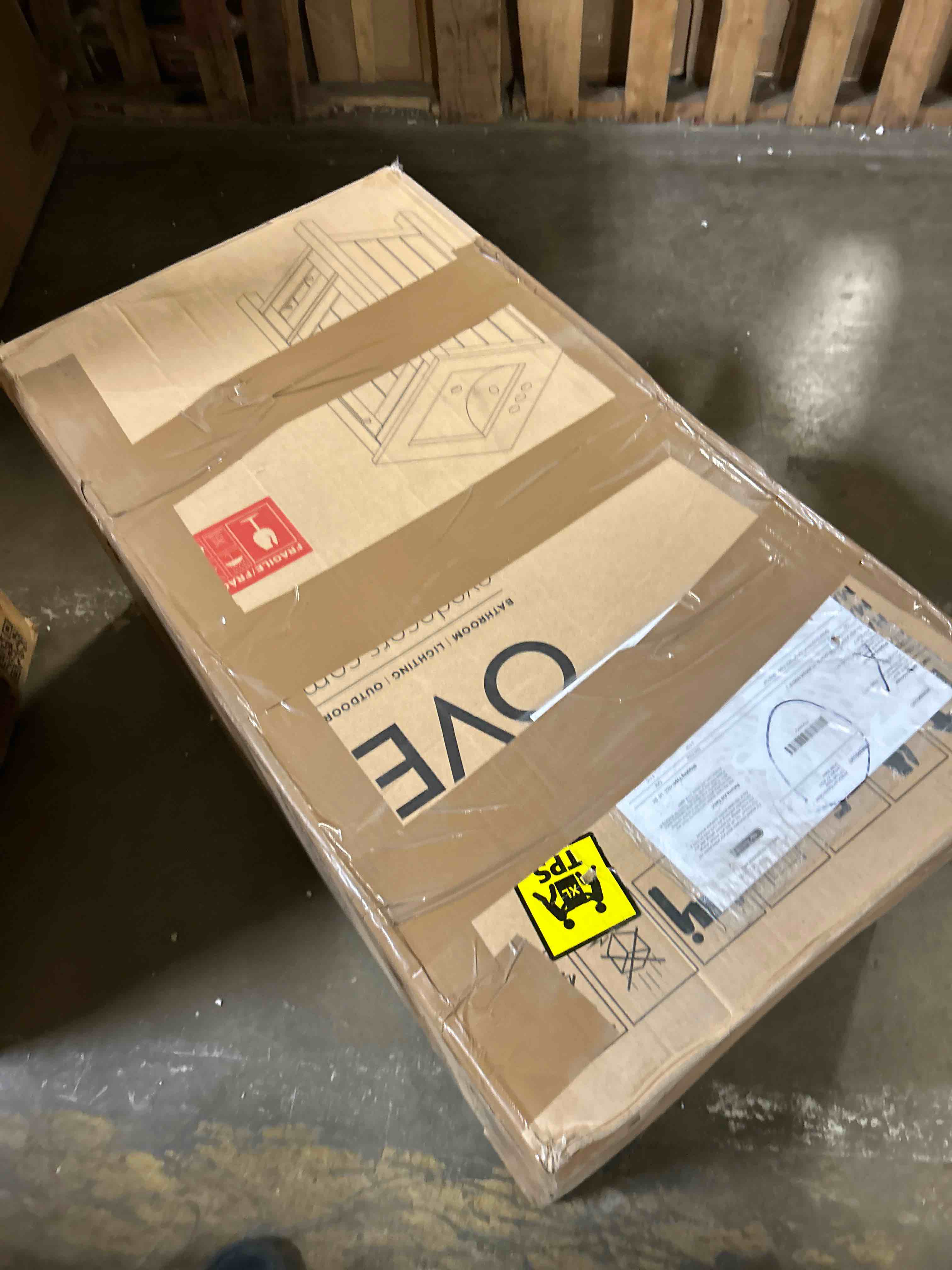 Condition photo showing New/Like New for ove decors kansas 18" single sink bathroom vanity set with countertop, fully-assembled | ceramic sink included | 01 door, 01 drawer, 18 inches, white oak
