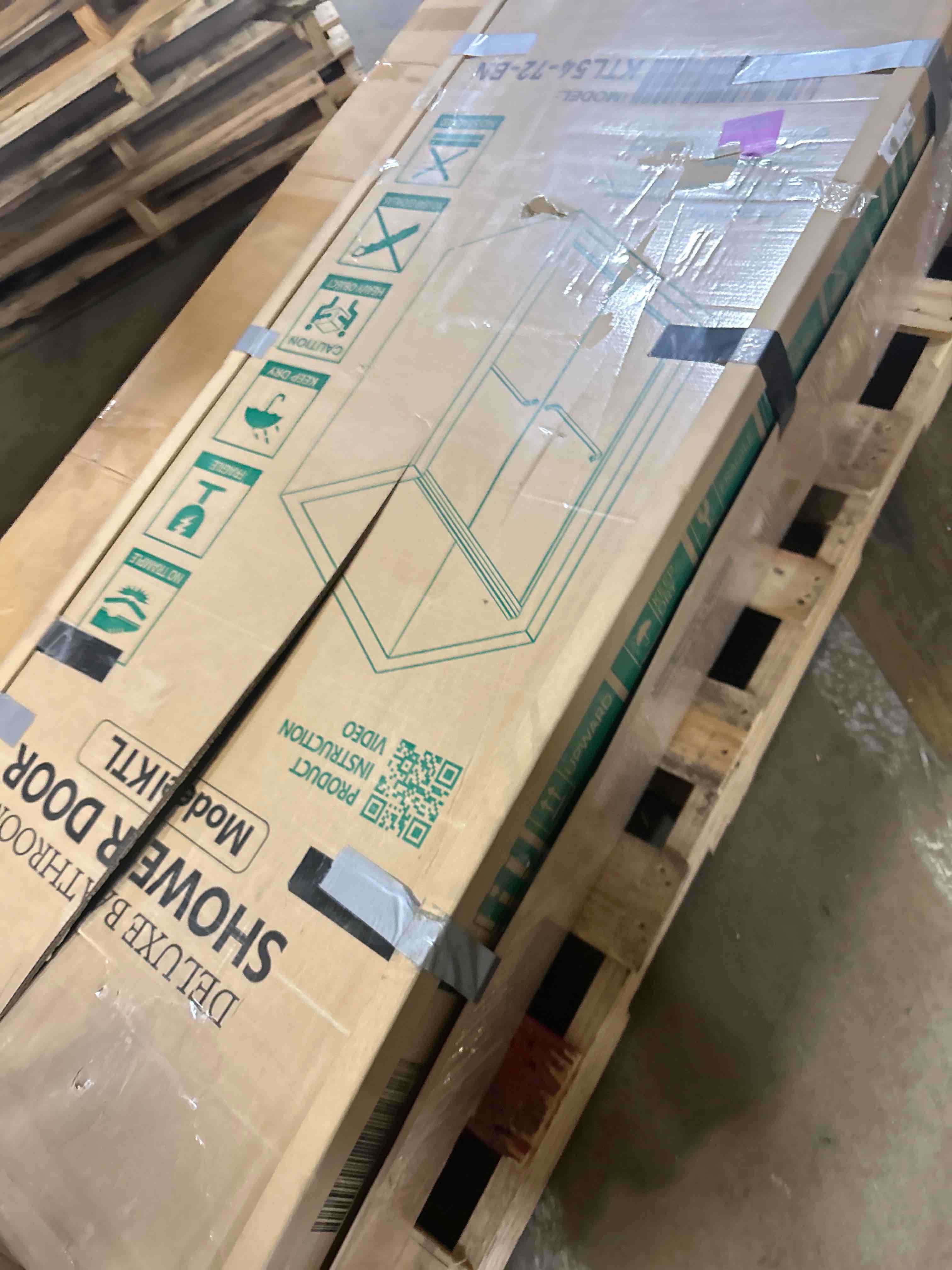 Condition photo showing New/Like New for sliding shower door?royal guard 44-48" w x 70" h semi-frameless double sliding glass shower door with 1/4'' (6mm) clear sgcc tempered glass?bypass shower door?chrome finish
