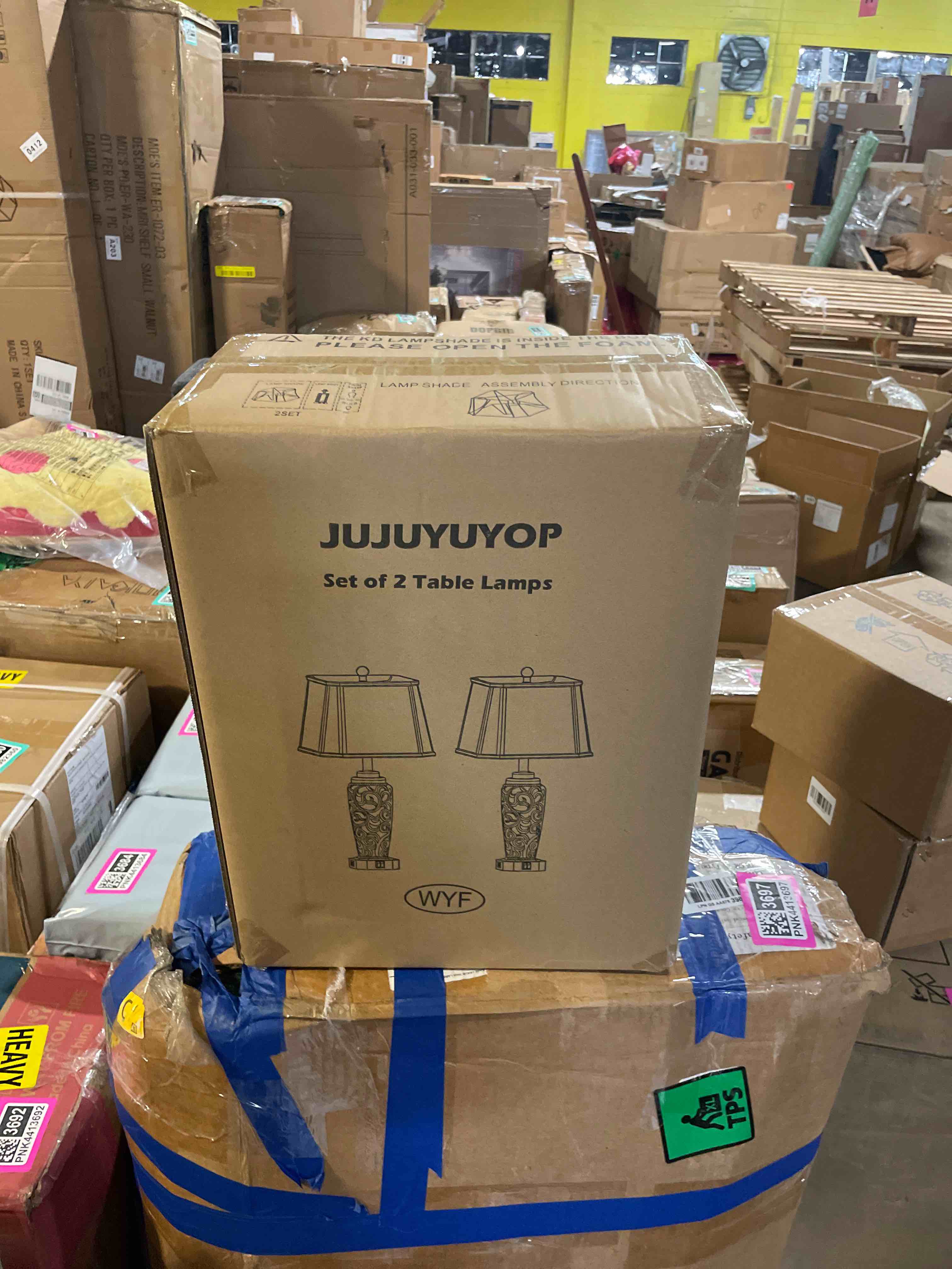 Condition photo showing New/Like New for 27" set of 2 farmhouse table lamps for living room with usb a+c ports, vintage nightstand bedroom lamp and nightlight, hollow out resin desk lamps, 2 bulbs include bronze