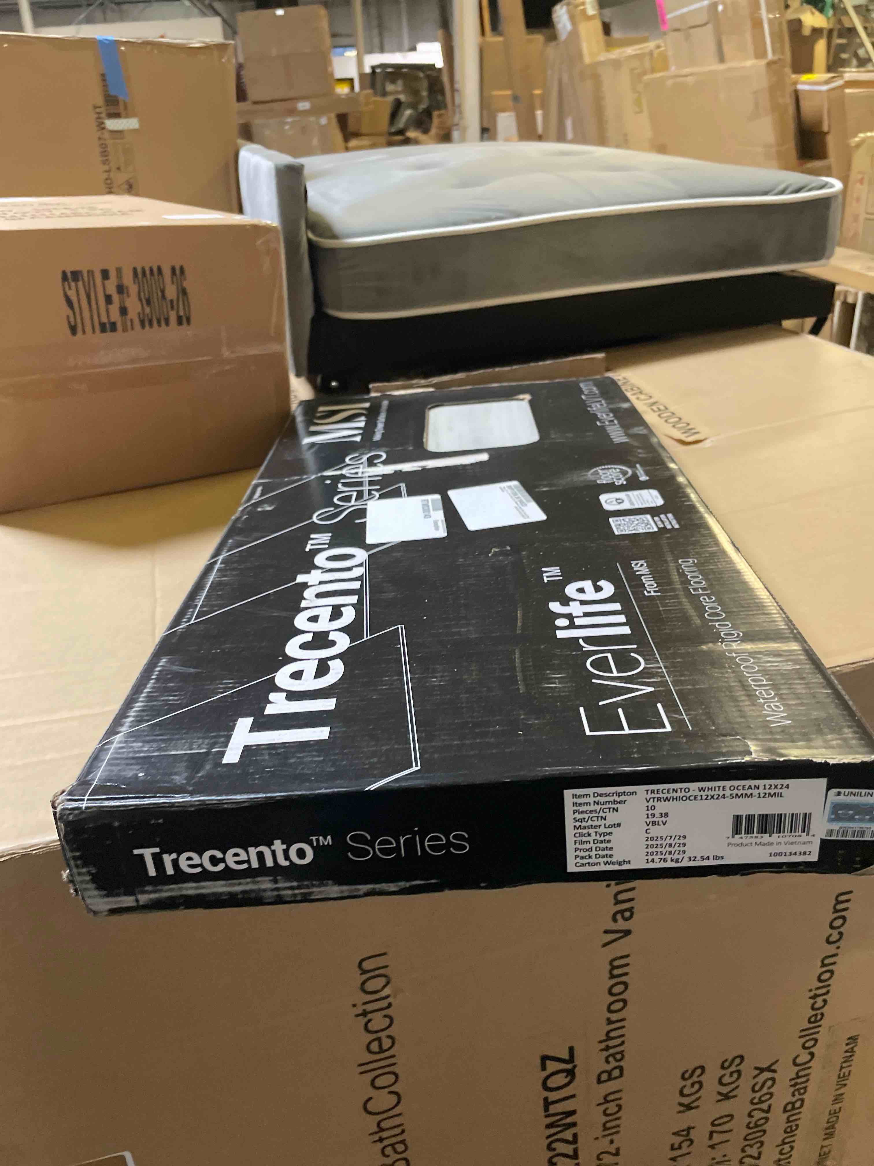 Condition photo showing New/Like New for msi white ocean 11.81 in. x 23.62 in. rigid core luxury vinyl tile flooring (19.37 sq. ft. / case)