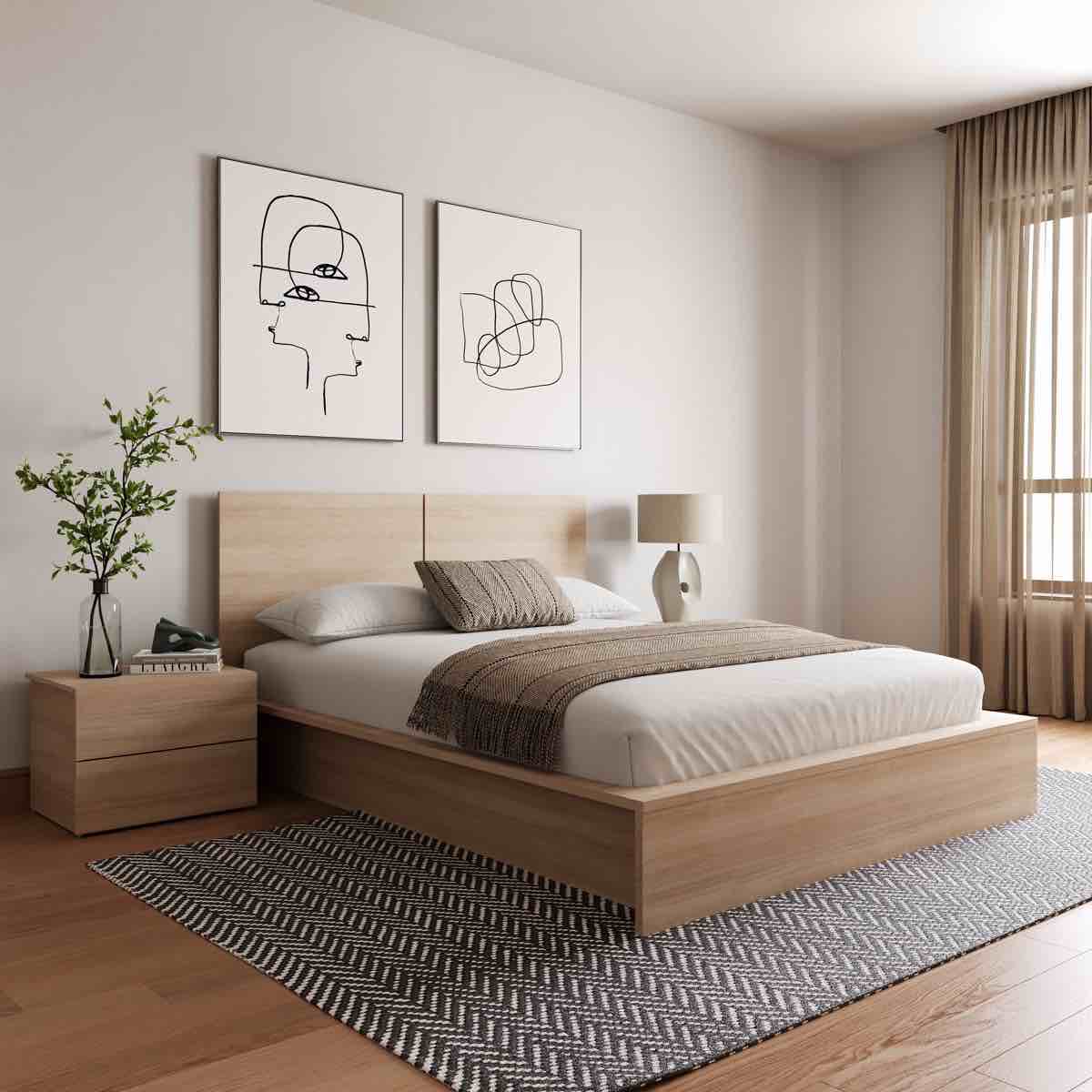 Antonnio 3 Piece Bedroom Set with Bed and 2 Nightstands (Incomplete headboard) 