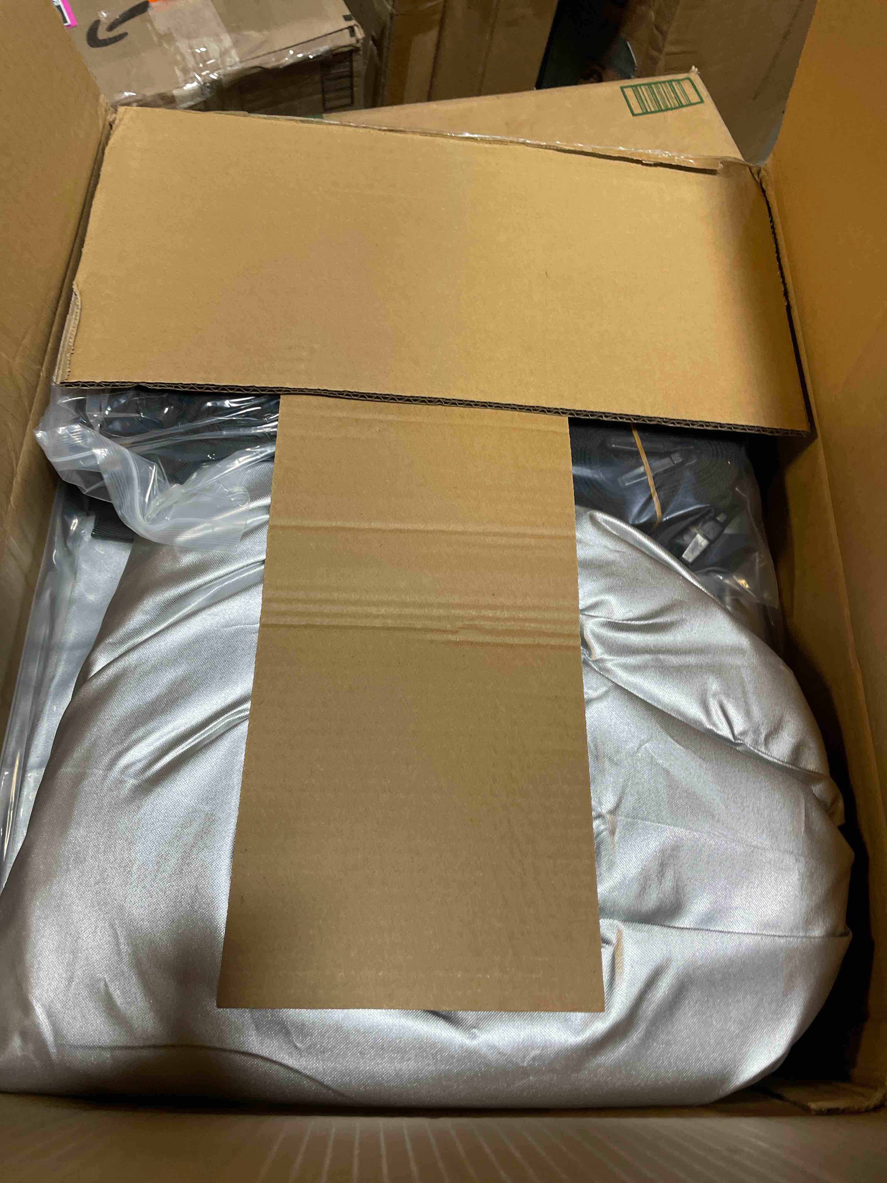Condition photo showing New/Like New for Mofeez Oxford Fabric Travel Trailer RV Cover, Camper Cover with 420D Oxford for The Top, 35'-38' Tearproof Waterproof Windproof Travel Trailer Cover with 4 Tire Covers, Jack Cover and Zippered Doors