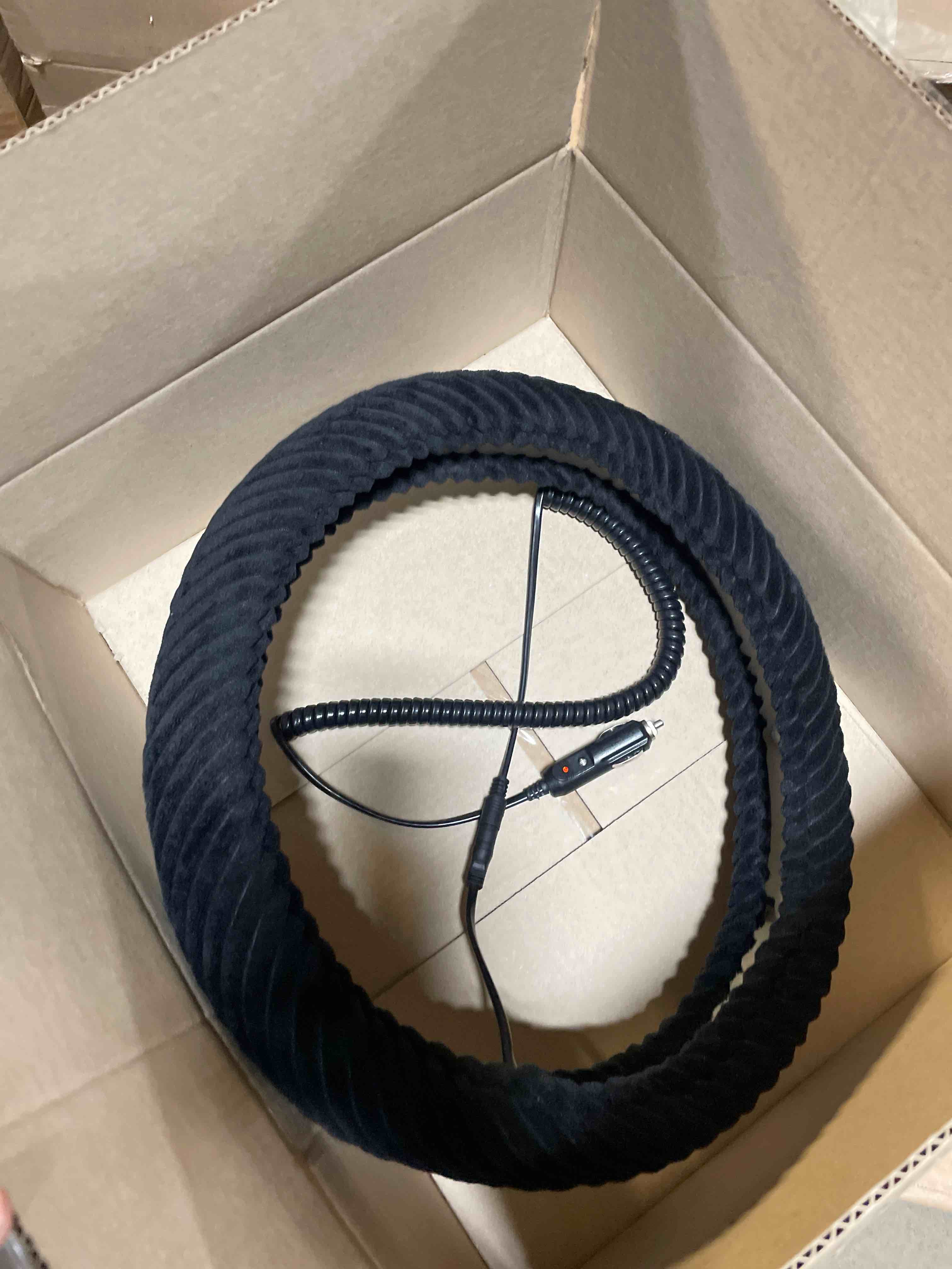 Condition photo showing Good Condition for Unifizz Heated Steering Wheel Cover,12V Car Plug, Universal Fit 14.5-15 inches, Auto Steering Wheel Black Protector Cover with Heater, Premium Quality