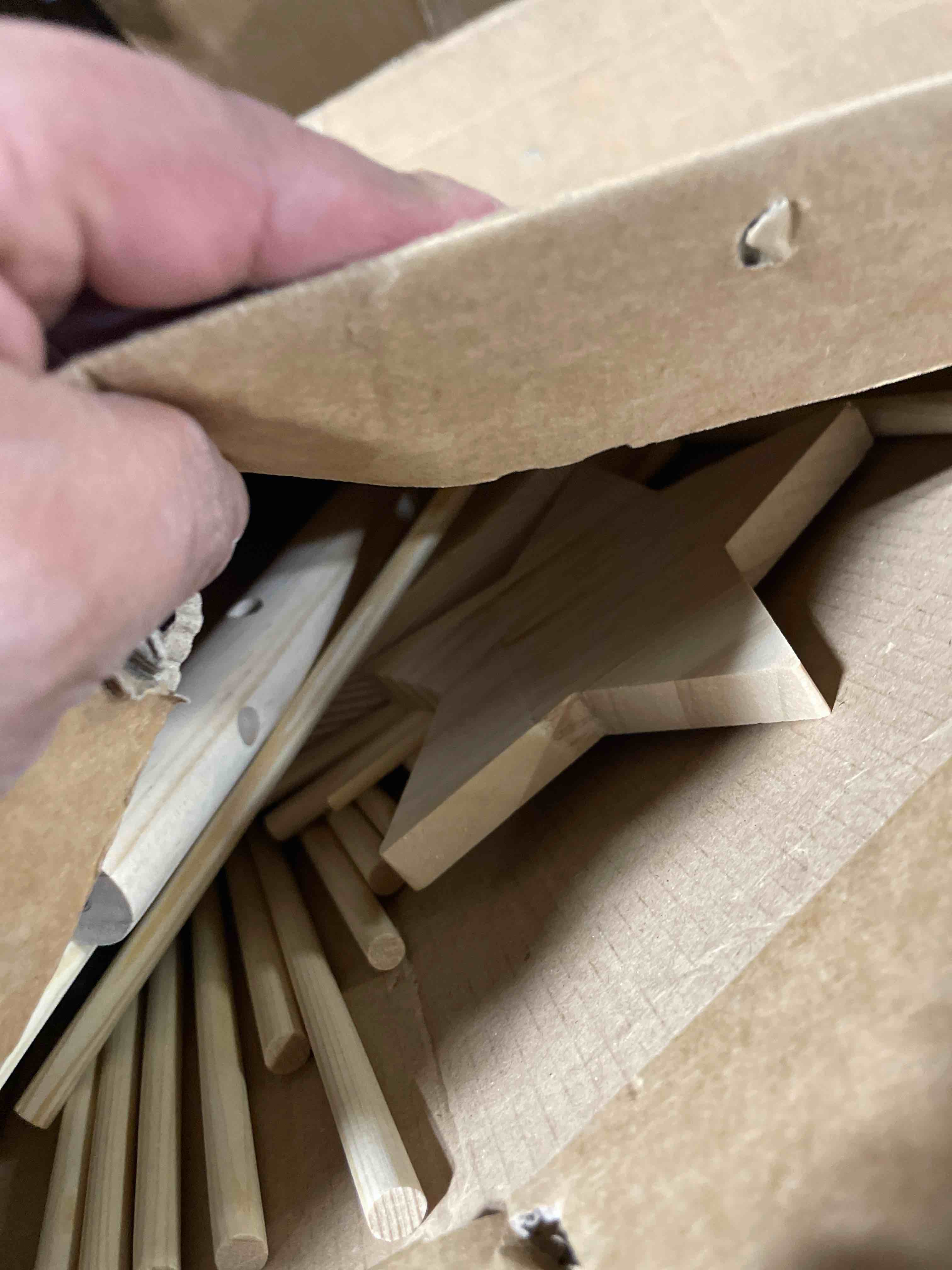 Condition photo showing Good Condition for 4ft Wooden Christmas Tree Ornament Display for Party Decorations Large Christmas Tree with Shelves DIY Xmas Vintage Display Stand for Farmhouse Home Decor