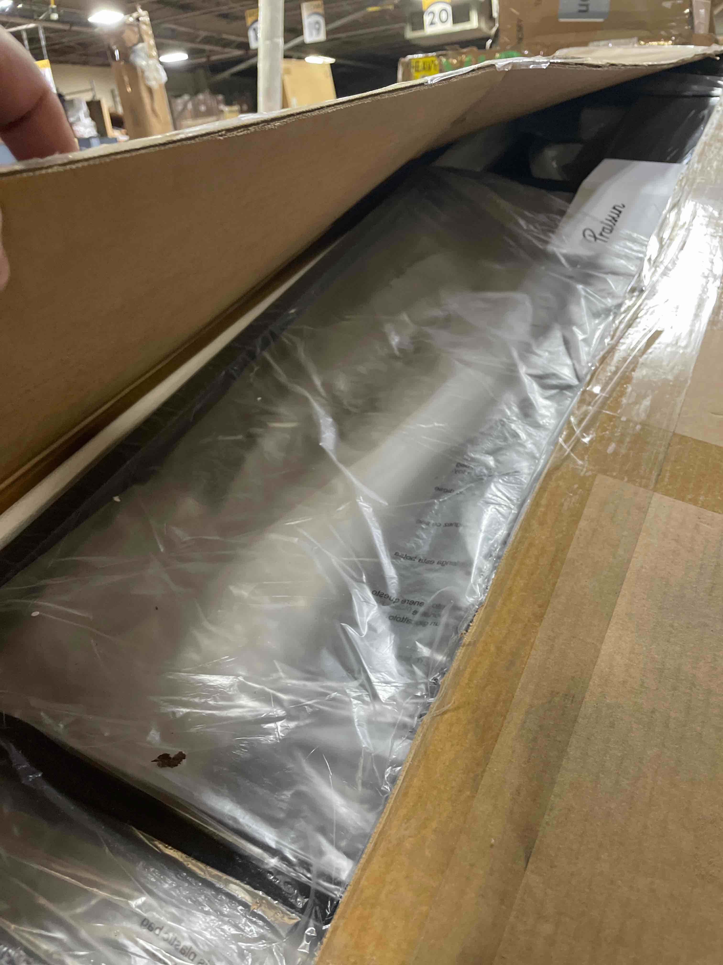 Condition photo showing New/Like New for PRAISUN 61.7" Gaming Desk with LED Lights & Outlets, Computer Desk with 3 Fabric Drawers, PC Desk with PC Case Stand & Movable Storage Shelves, Monitor Stand, Reversible, Carbon Fiber Black 61 inch Carbon Fiber Black