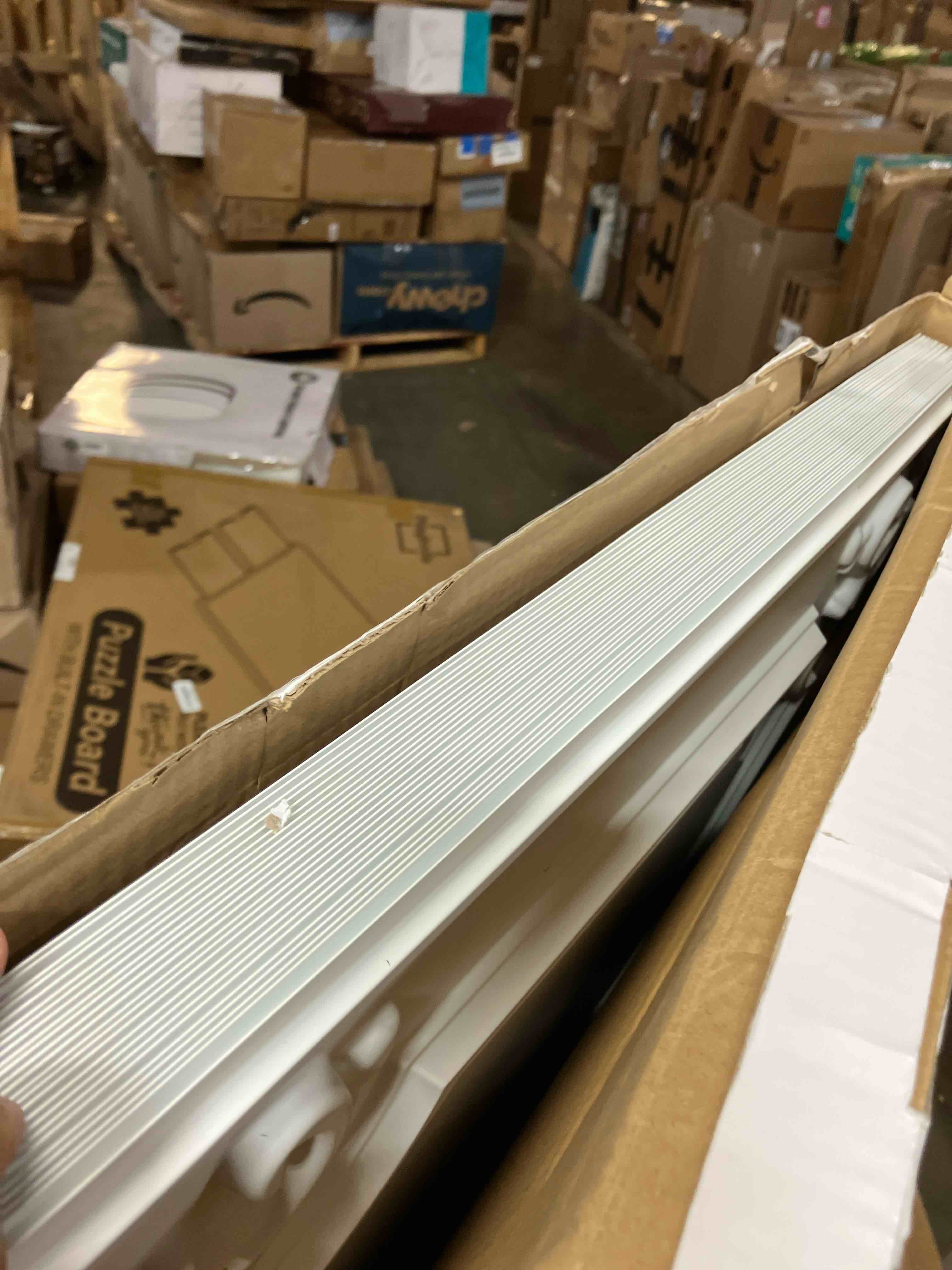 Condition photo showing New/Like New for STICKGOO Drop Ceiling Tiles 24"x24", PVC Panels Plastic Ceiling Tiles Waterproof Reusable, Covers 48 Sq.Ft., Baroque Decorative Tiles for Home & Commercial Use (Pack of 24, White)