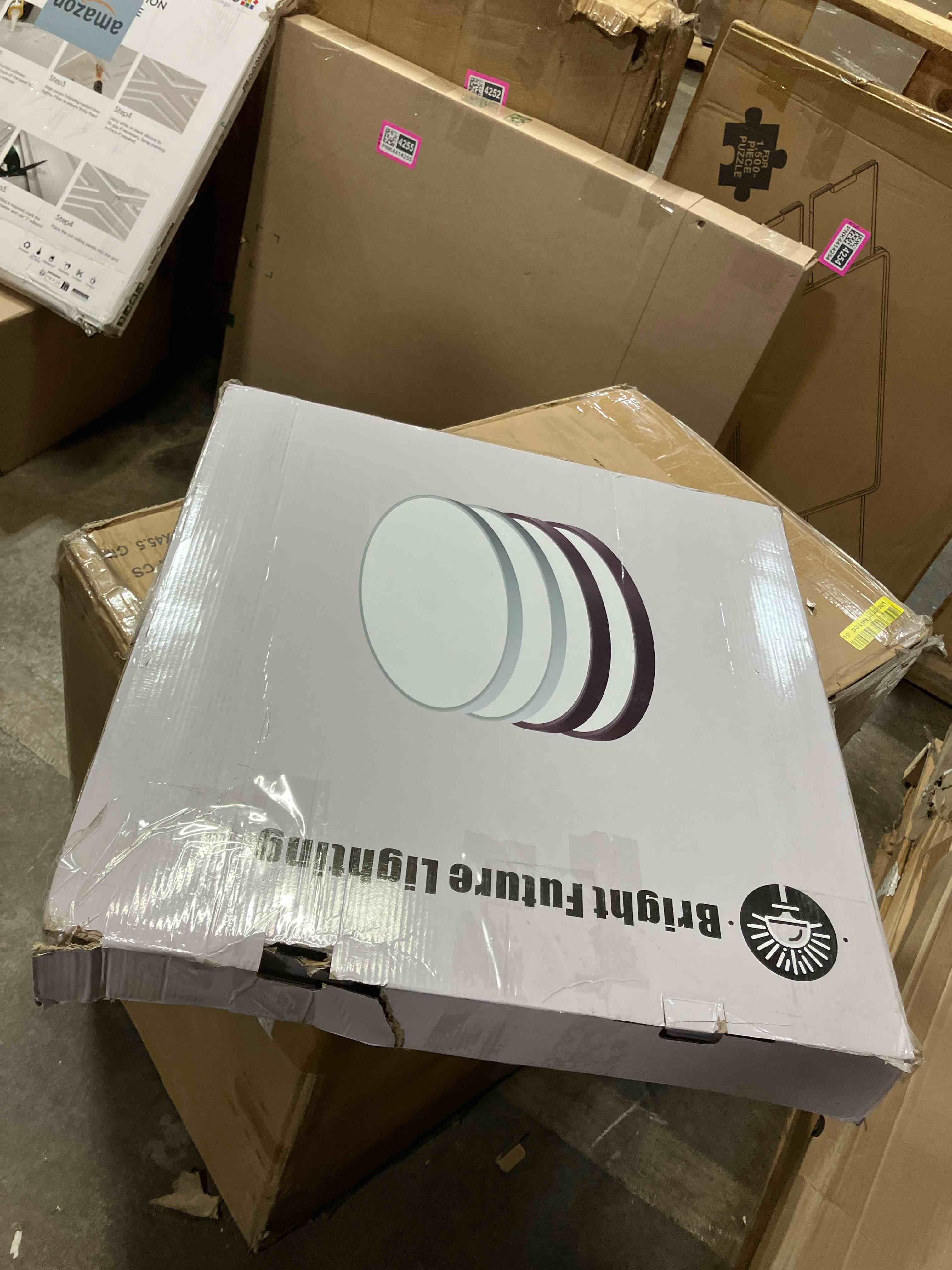 Condition photo showing New/Like New for 20 Inch Large LED Flush Mount Ceiling Light Fixture, Round 40w 4350lm 3000k,4000k,6000k CCT Selectable, Modern Flat Panel Super Slim Led Ceiling Light,for Living Dining Kitchen Room (2Pack-White)