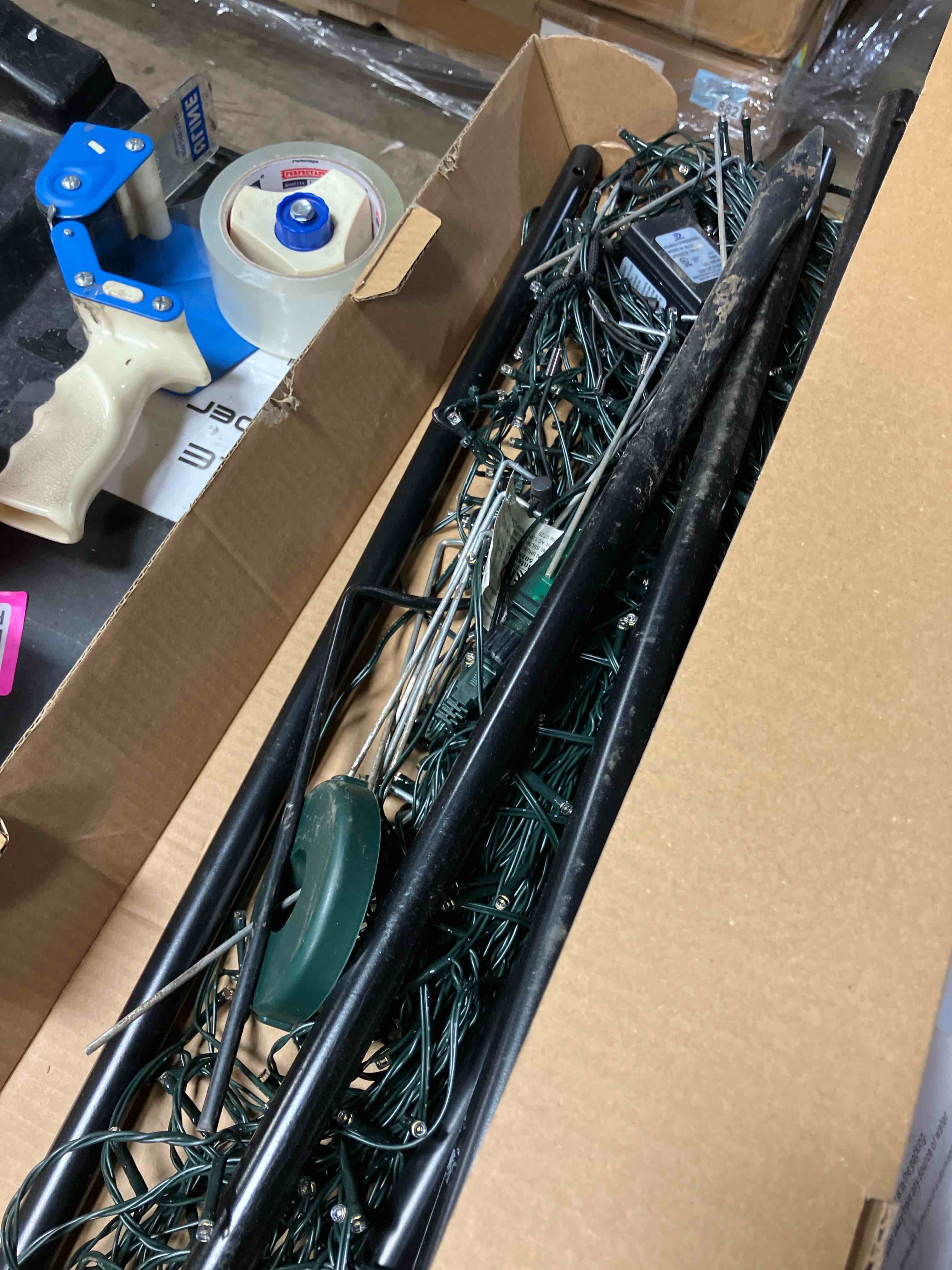 Condition photo showing As Is for JOIEDOMI LED Christmas Cone Tree Lights, 6FT Outdoor Lighted Tree with 8 Lighting Modes & Star Topper, Christmas Decorations for Yard Porch Patio Garden Holiday Decor, Multicolor