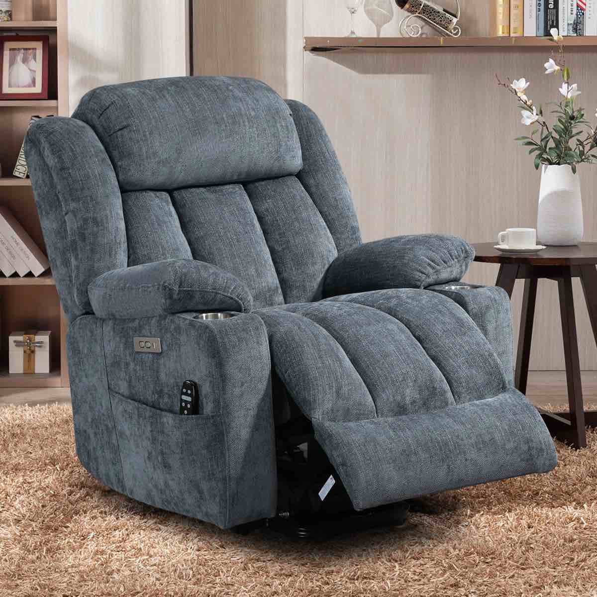 Azelle Power Lift Chair Recliners Infinite Position with Massage,heat,cup Holder, Incomplete BOX B only 